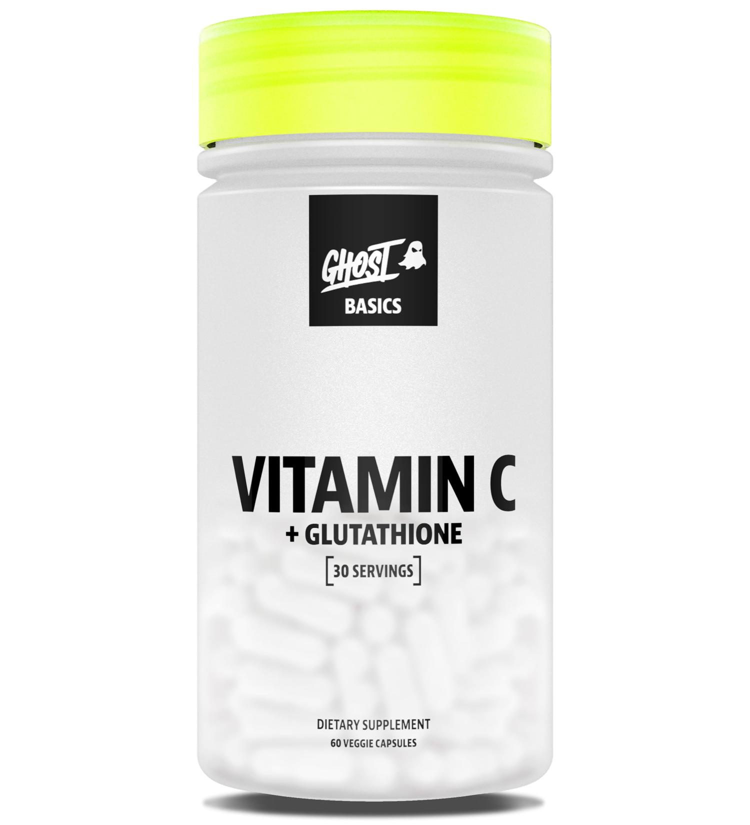 GHOST Basics Vitamin C + Glutathione Supplement for Men & Women 500MG PureWay-C 250MG L-Glutathione for Immune Health Support Detox & Cleanse Vegan Soy-Free & Gluten-Free - 60 Veggie Capsules Unflavored 60 Count (Pac  - Buy Online on GoSupps.com
