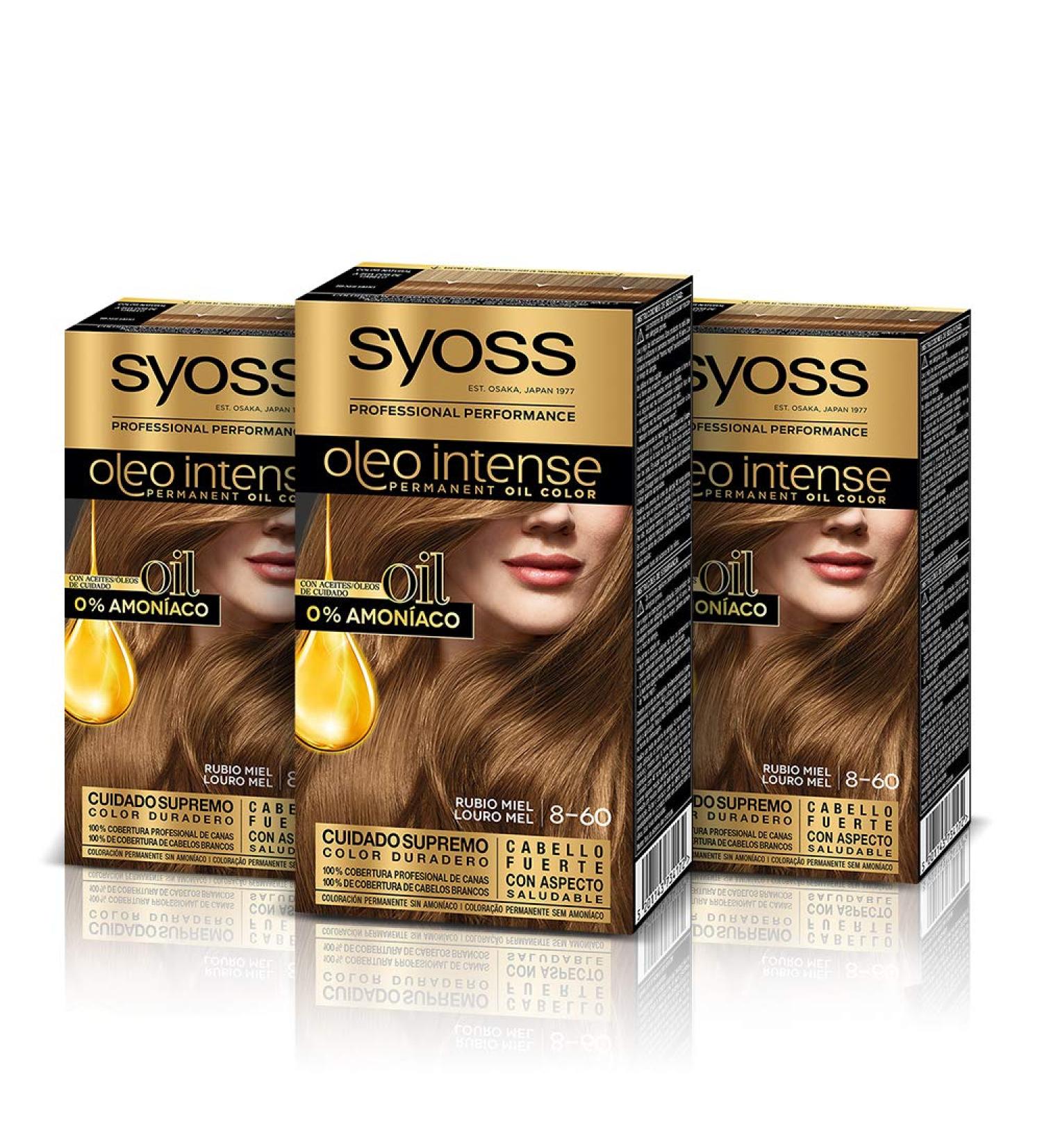 Syoss Oleo Intense Permanent Oil Color 8-60 Honey Blonde - Pack of 3 | International Shipping Available - Buy Online on GoSupps.com