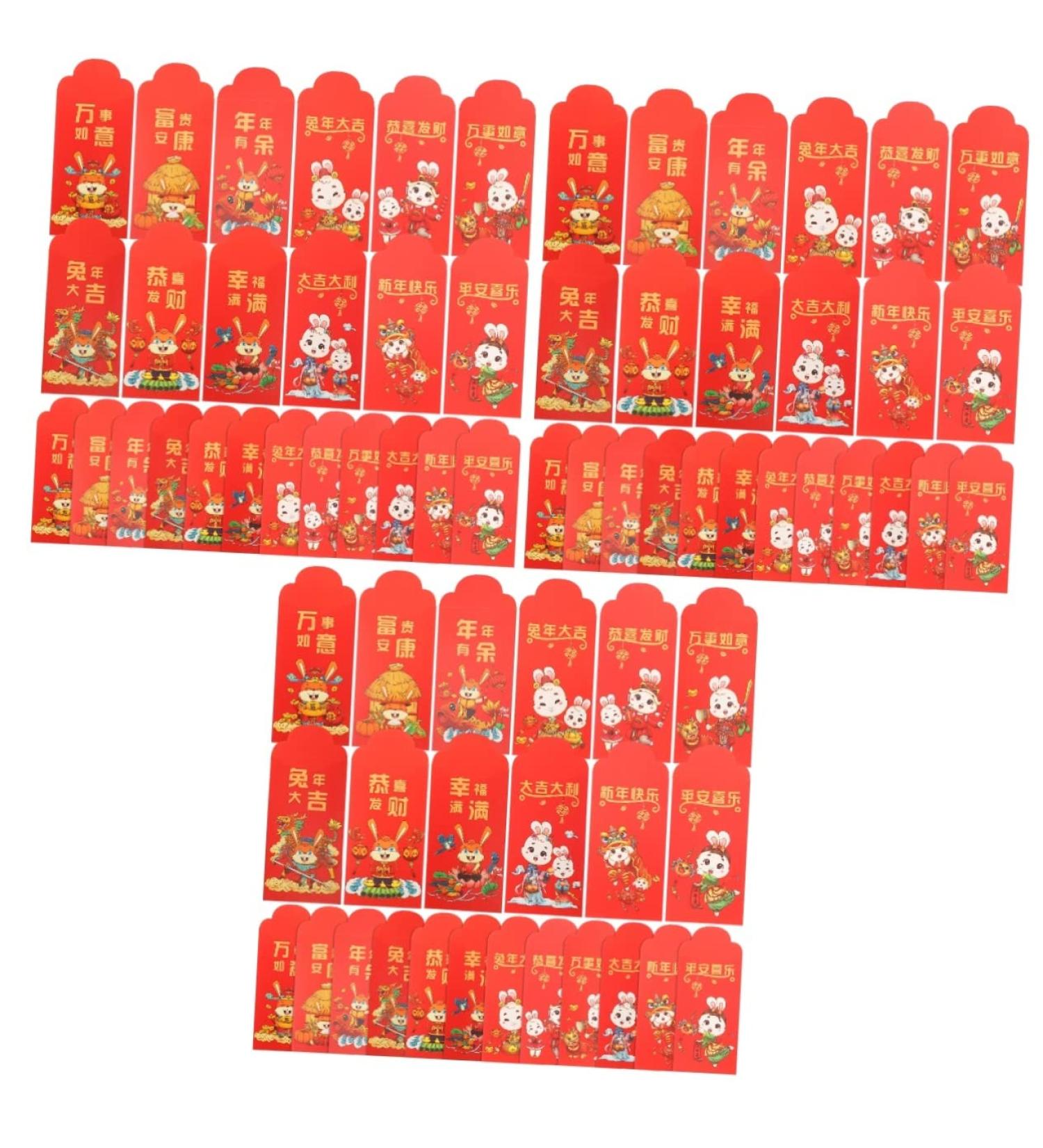 ABOOFAN 72 pcs Kids red envelopes Wallet Bag Chinese Zodiac Wedding aldult Festive Piggy Bank Paper Pocket red Envelope Lovely red envelopes Rabbit Envelope See envelopes Gift Paper Money - Buy Online on GoSupps.com