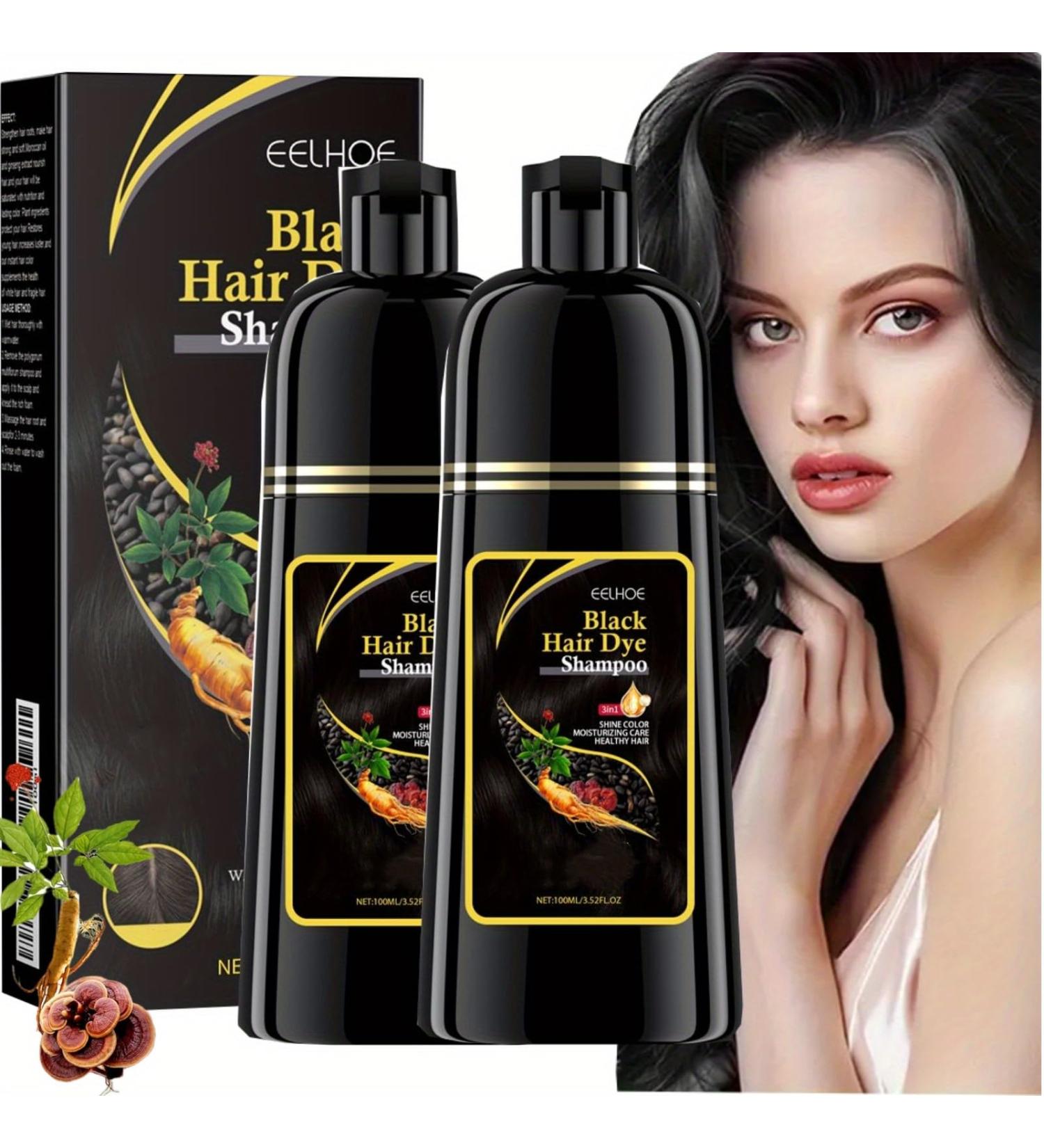 3 Pcs 3 in 1 Black Hair Dye Shampoo | Nourishing Semi-Permanent Gray Coverage for Men & Women | 100ml x 3 - International Shipping Available - Buy Online on GoSupps.com