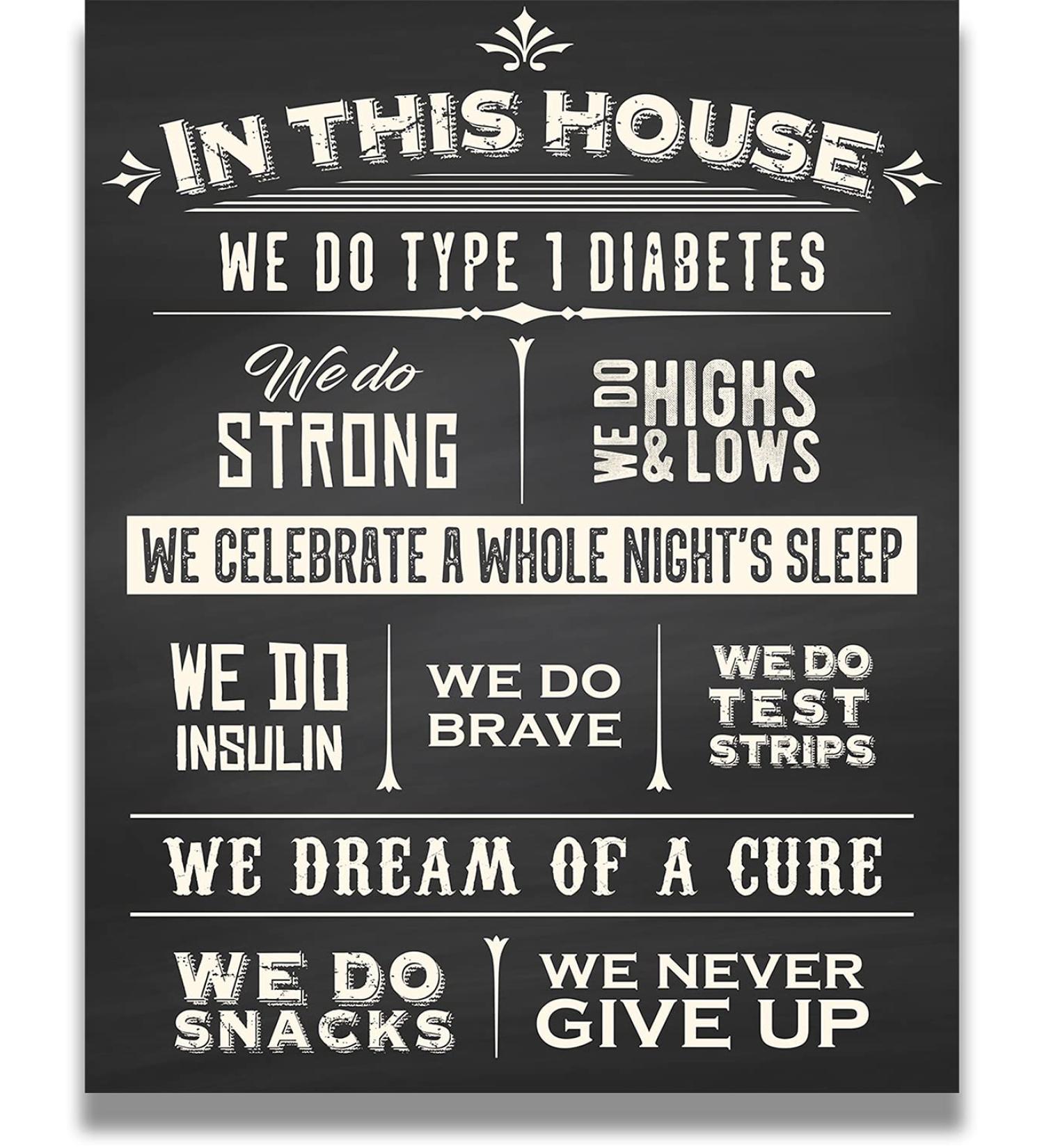 Type 1 Diabetes Awareness Mural - Ready-to-Hang Canvas Poster for Home D cor - Ideal Diabetes Gift - 40.6 x 50.8 cm - Buy Online on GoSupps.com