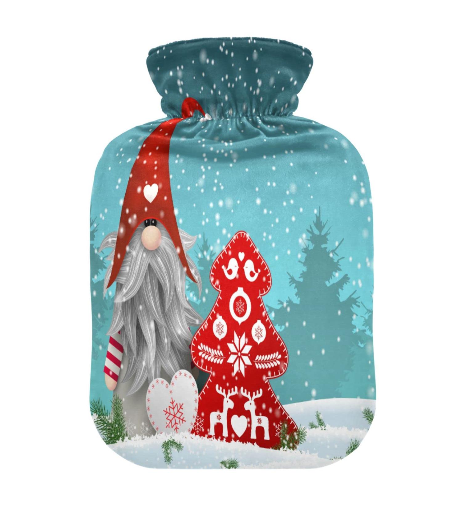 Shop Christmas Tomte Snowy Hot Water Bottle | 2L Fleece Cover - Perfect for Hot & Cold Compresses | International Shipping Available! - Buy Online on GoSupps.com