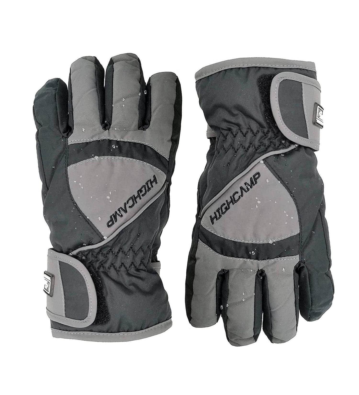 Highcamp Kids Waterproof Ski Snow Gloves S (4-6 Years) - Steel | Cold Weather Winter Gloves for Boys and Girls - Buy Online on GoSupps.com