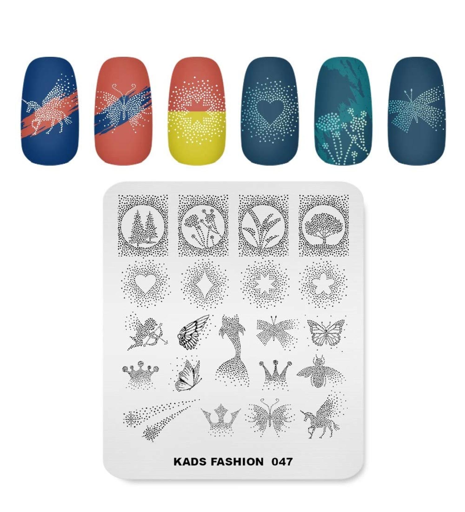 KADS Stamping Plate - Mermaid Nail Art Design Tool | Sparkling Betterfly Meteor Wing Stencil (FA047) - Buy Online on GoSupps.com