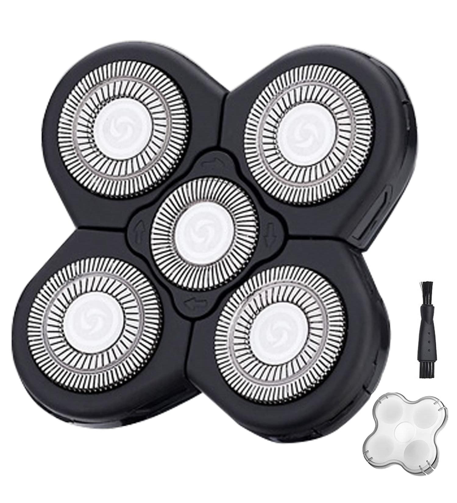 5-Blade Shaver Replacement Heads for Bald Men - Easy-to-Clean Electric Shaver with Blade Cover - Black - Buy Online on GoSupps.com