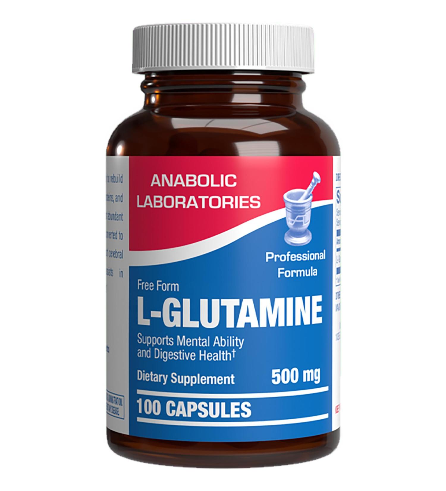 Free Form L-Glutamine Supplement - Clinical L Glutamine Capsules 500mg for Gut Health and Immune Support - Powerful Amino Acid Glutathione Precursor - Non-GMO & Made in The USA - 100 Servings - Buy Online on GoSupps.com