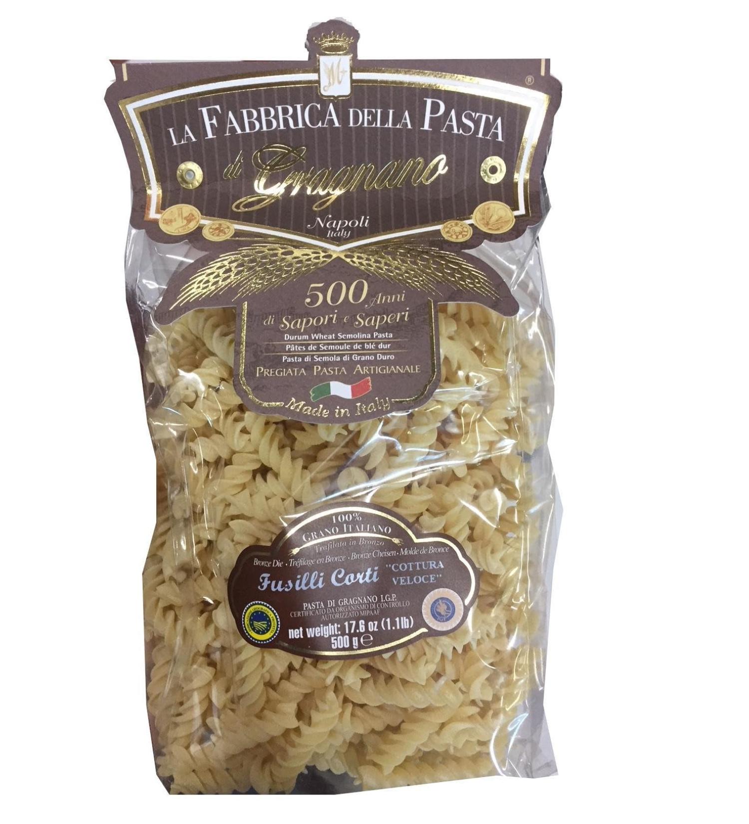 La Fabbrica DE FUSILLI KORTE GRAGNANO PASTA FABRIEK 500 GR