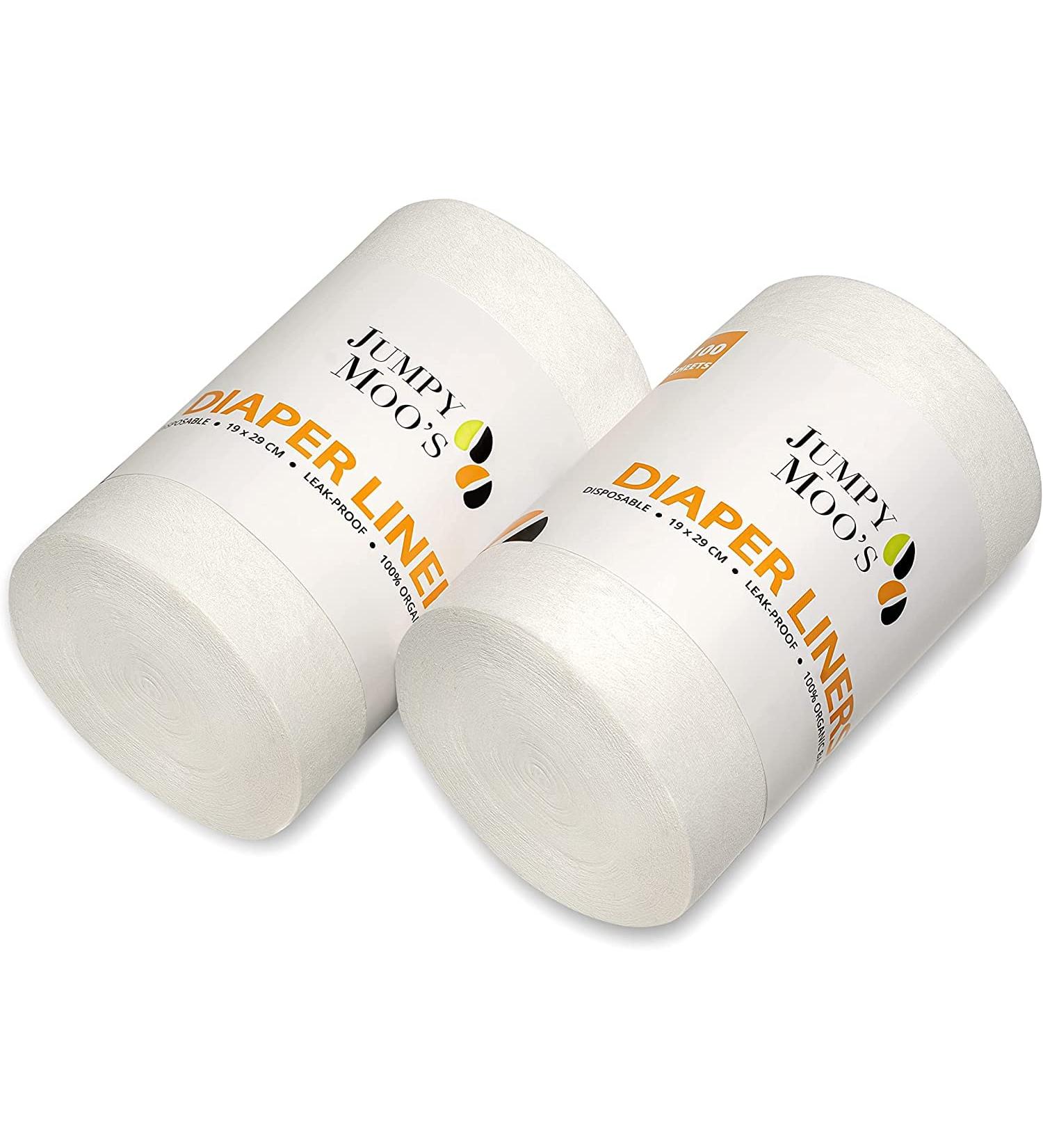 JM Baby Diaper Inserts - 100% Biodegradable Bamboo Cloth Diaper Insert Fragrance & Chlorine Free 2-Pack (100 Sheets) - Buy Online on GoSupps.com