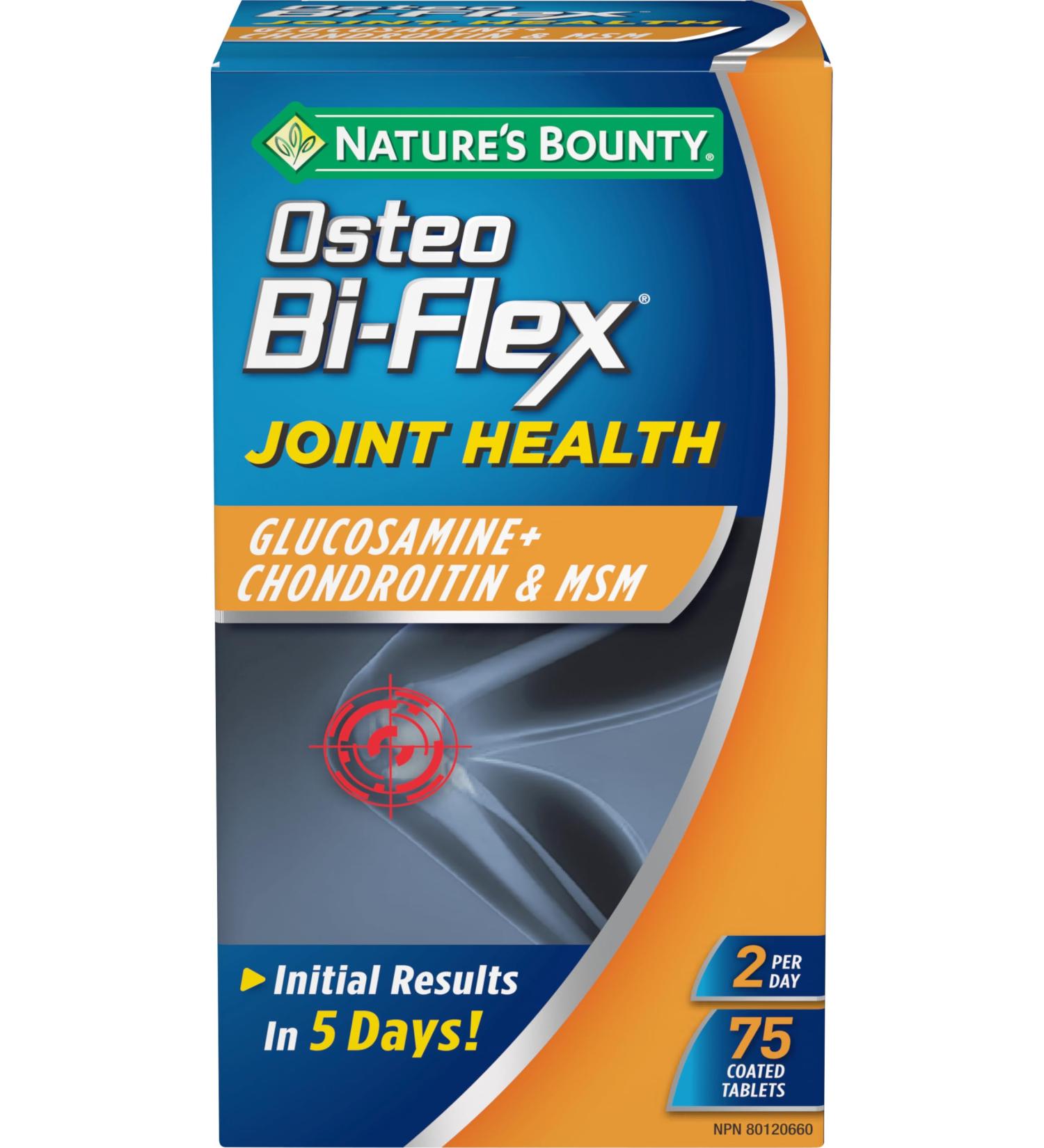 Nature's Bounty Osteo Bi-Flex Platinum Supplement Helps Maintain Bones and Joint Health 75 Caplets - Buy Online on GoSupps.com