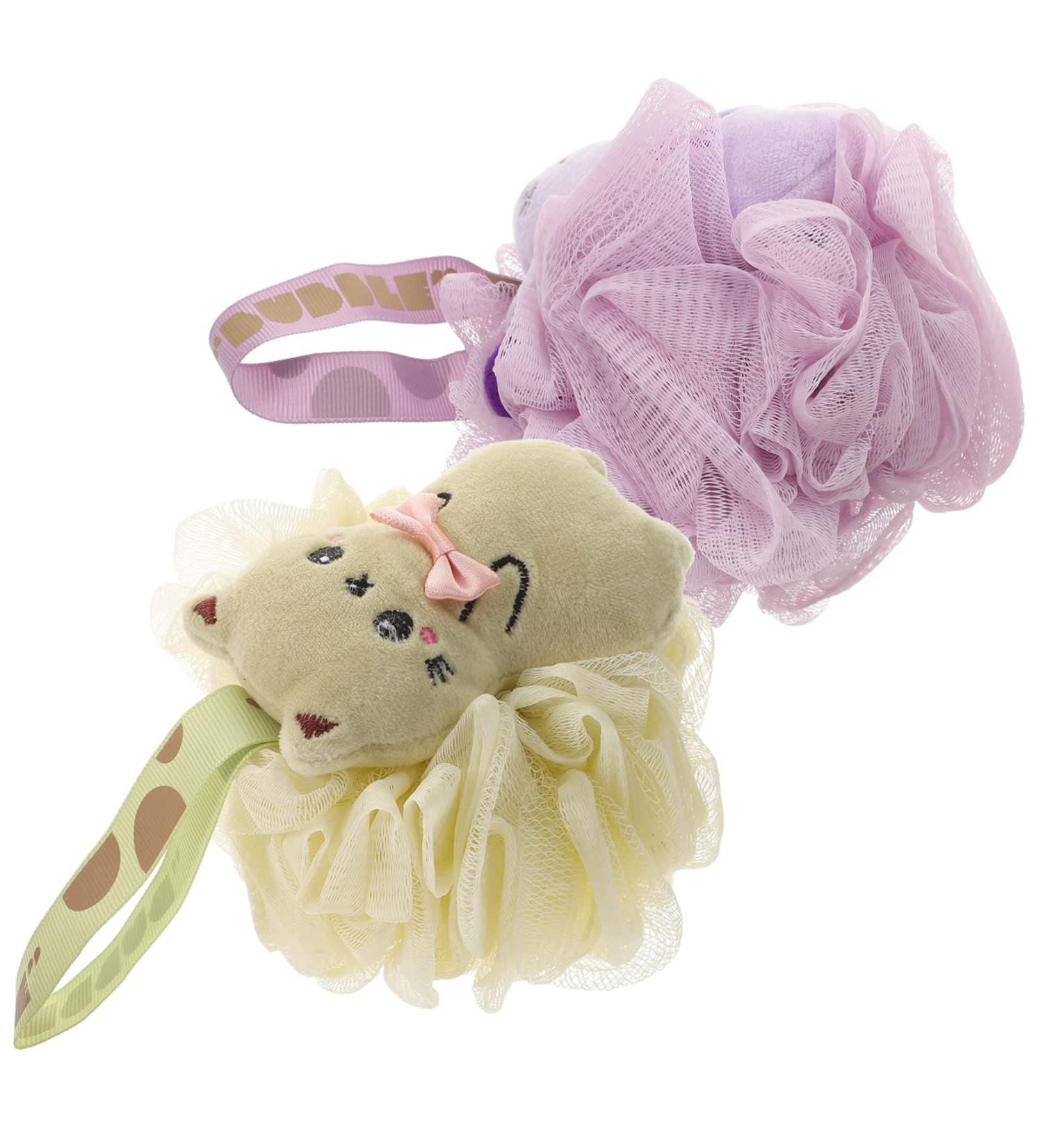 Buy Healeved 2pcs Cartoon Bath Ball Scrubber - Kids Loofah Body Wash Sponge for Fun & Clean Bathing - Buy Online on GoSupps.com