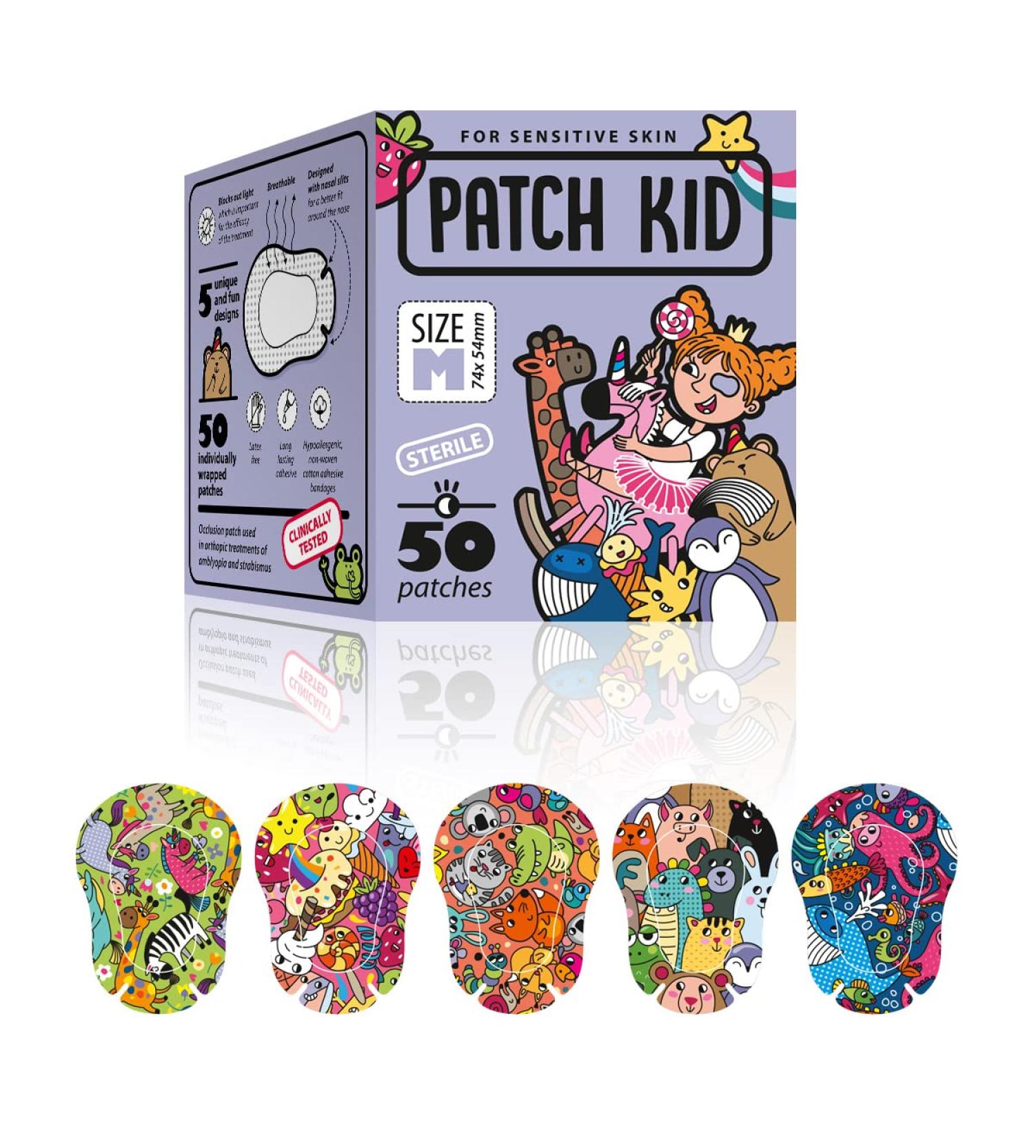 Kids' Eye Patches/Adhesive Bandages - Size Medium, Purple - 50 Count - Medical Use for Lazy Eye - Fun & Comfortable Design - Buy Online on GoSupps.com