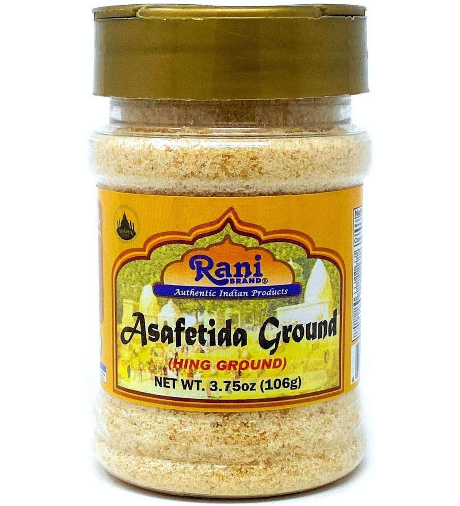 Rani Asafetida (Hing) Ground 3.75oz PET Jar - All Natural, Vegan, Non-GMO - Best Onion Garlic Substitute Indian Spice - Salt Free - Asafoetida Ground 3.75 Ounce - Buy Online on GoSupps.com