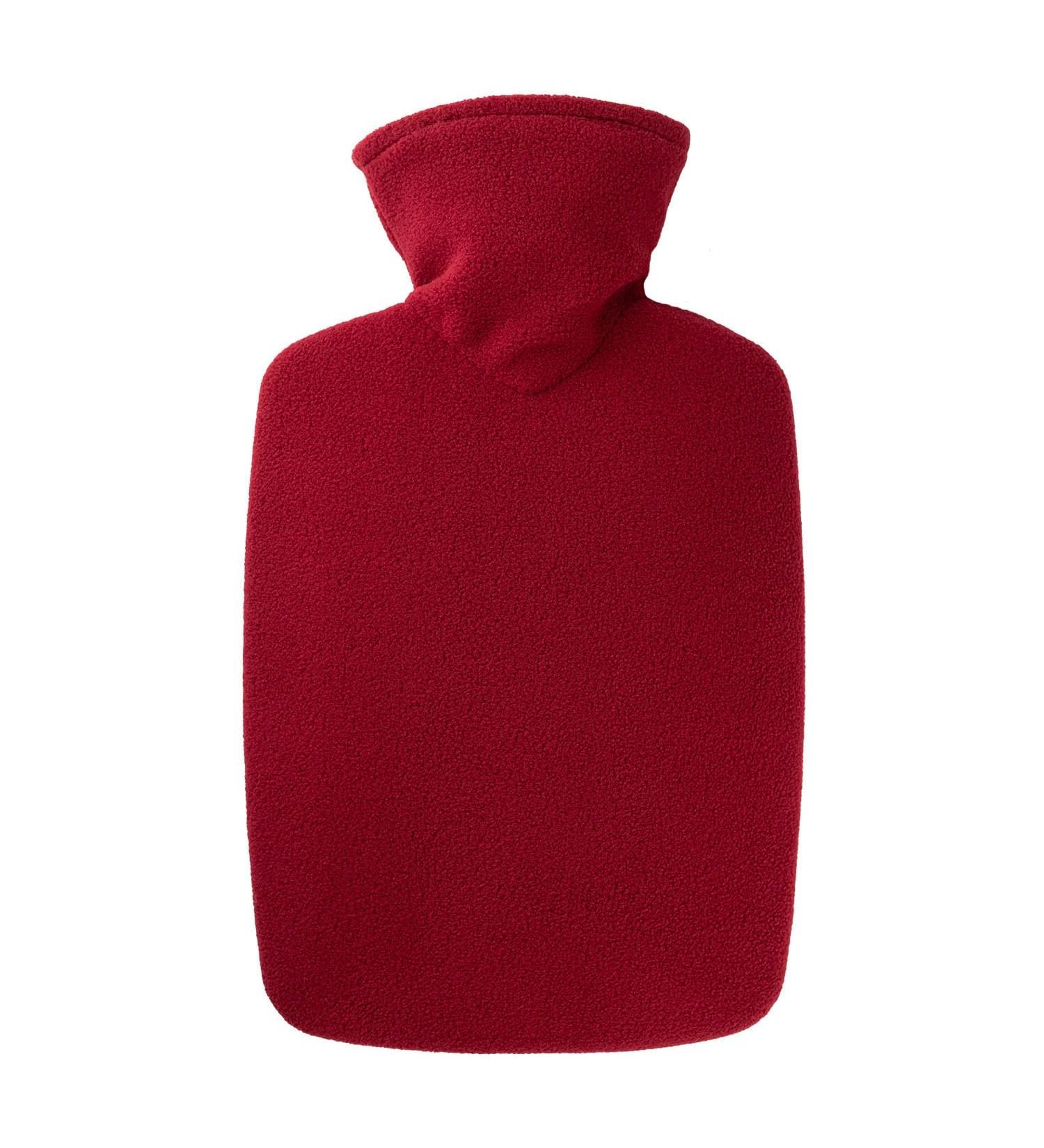 Hugo Frosch hot water bottle classic 1.8 l with fleece cover dark red