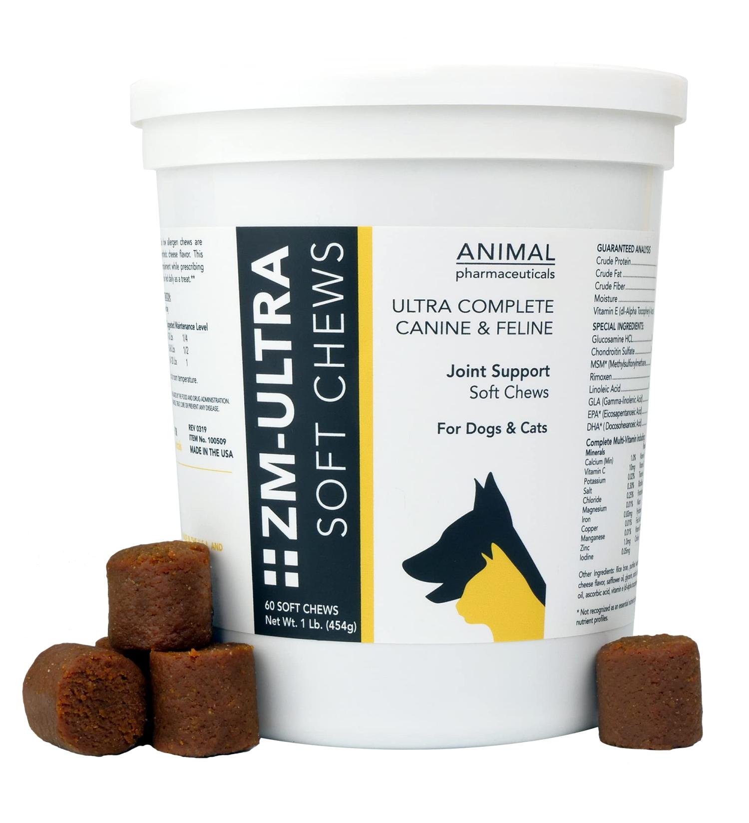 Animal Pharmaceuticals ZM-Ultra Joint Support Soft Chews for Dogs & Cats - 60 ct - Glucosamine Chondroitin - Hip & Joint Health Supplement - Buy Online on GoSupps.com