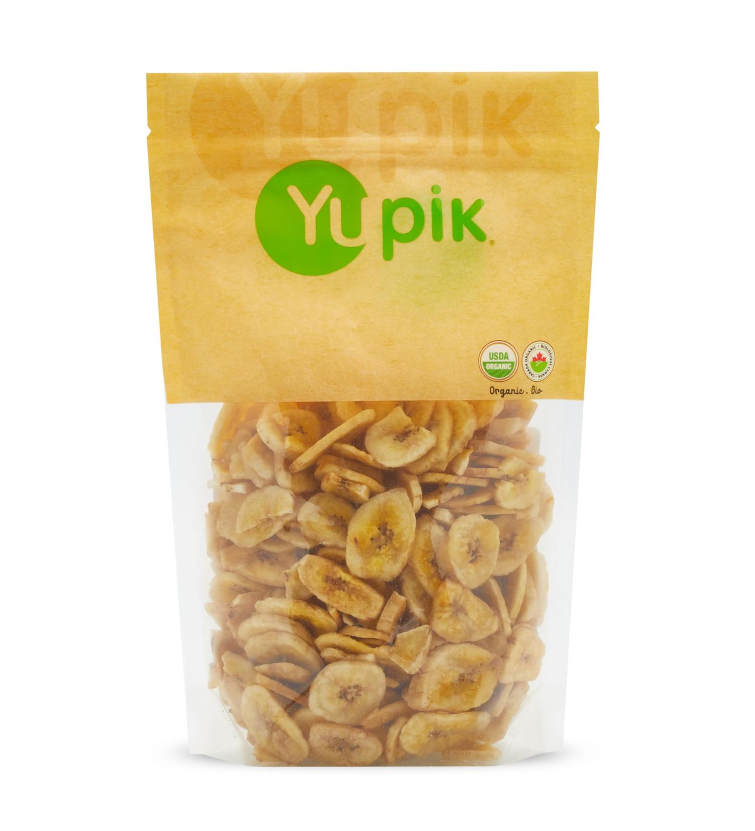 Yupik Organic Sweetened Dried Banana Chips 400 g Gluten-Free Kosher Non-GMO Vegan Sliced Dried Fruits Lightly Sweetened Crunchy Snacks Ideal for Baking & Topping 1 kg (Pack of 1) - Buy Online on GoSupps.com