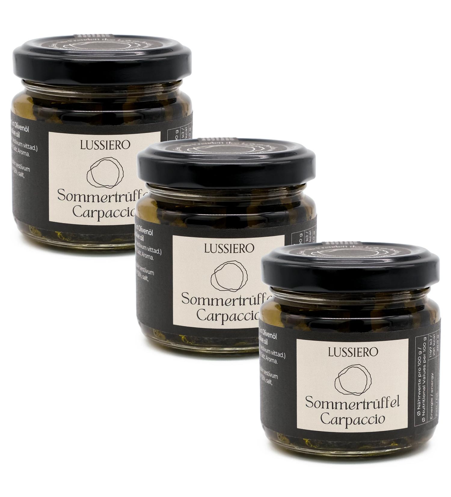  Lussiero Lussiero Carpaccio Truffles Summer Truffles Black Truffles Tartufo Tuber Aestivum Set of 3 80g - Buy Online on GoSupps.com