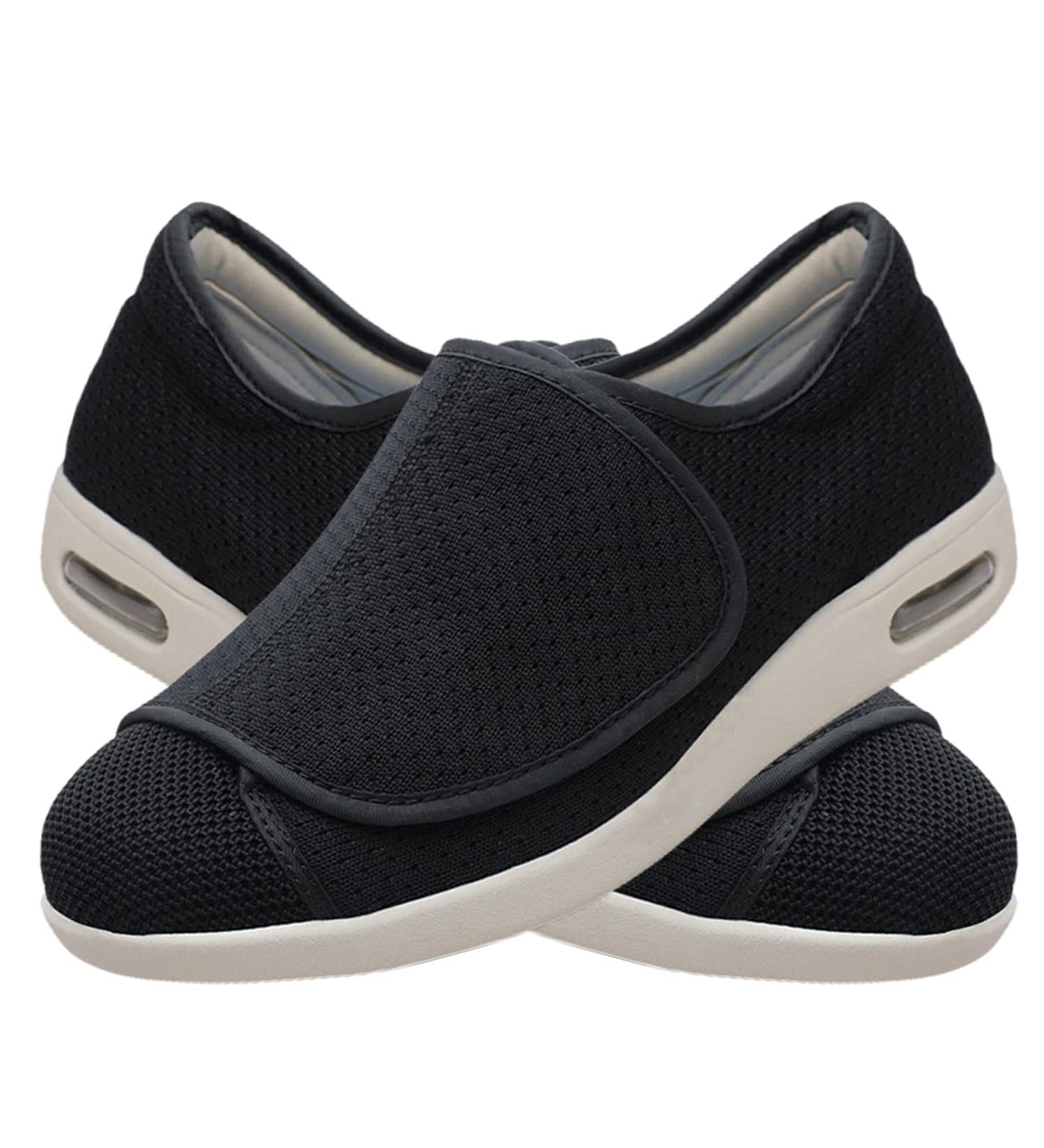 Men's Orthopedic Diabetic Shoes - Extra Wide Fit, Memory Foam, Adjustable Walking Shoes for Swollen Feet - Light Gray - Size 43 EU G - Buy Online on GoSupps.com