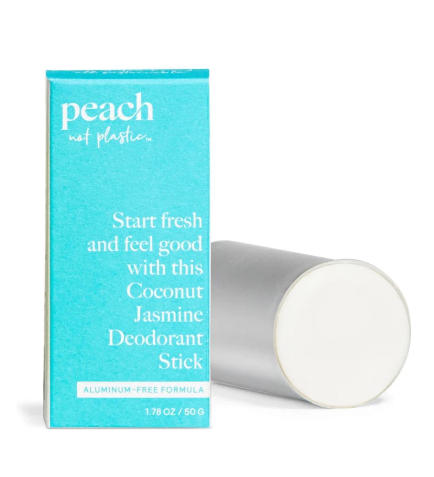 Peach Not Plastic Deodorant Stick Refill | Aluminum Free | 48 Hour Protection | Coconut Jasmine Scent | Vegan Cruelty Free | 1.78 oz - Buy Online on GoSupps.com