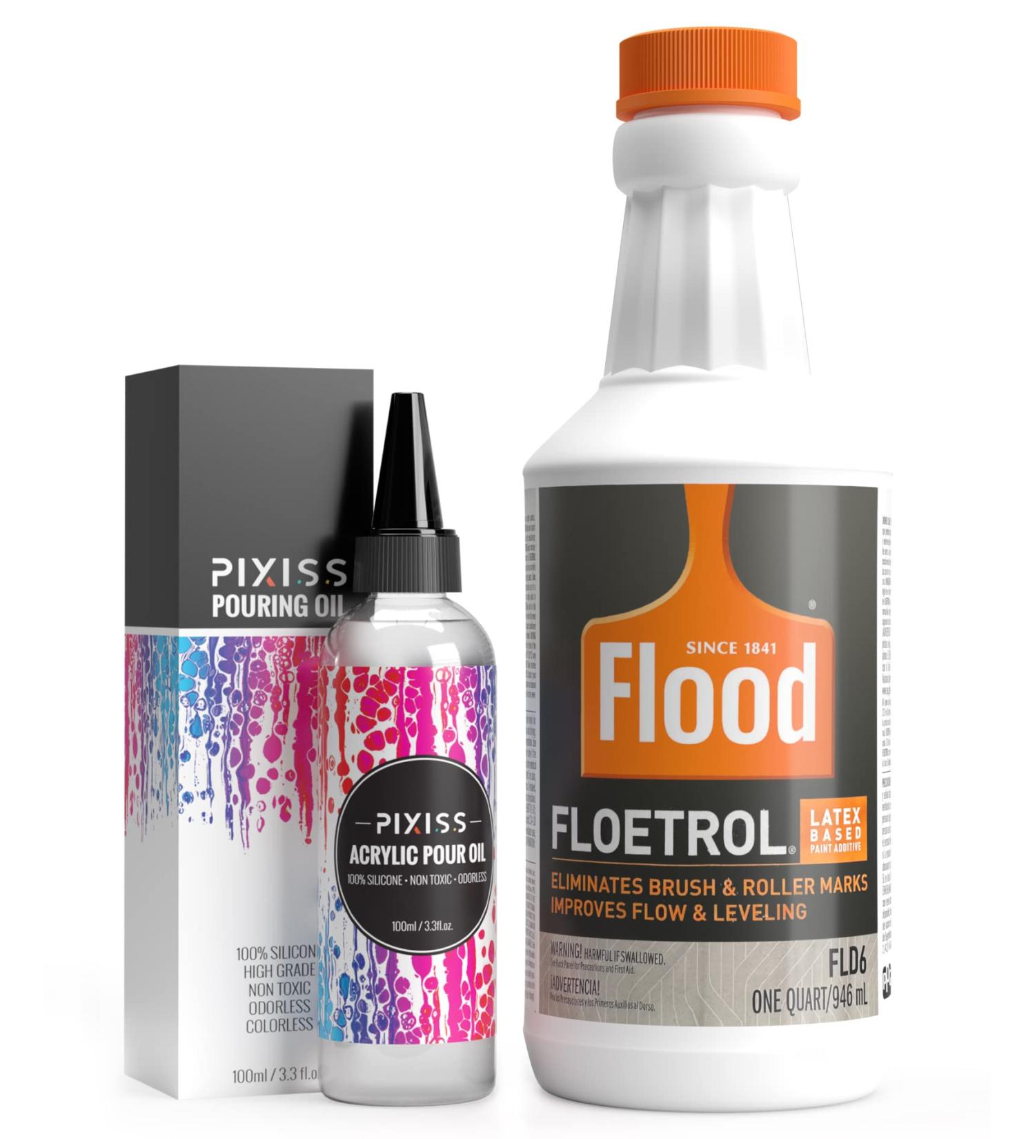 Floetrol Pouring Medium | Flood Flotrol Additive | Pixiss Acrylic Pouring Oil w/ Silicone - 100ml - Buy Online on GoSupps.com