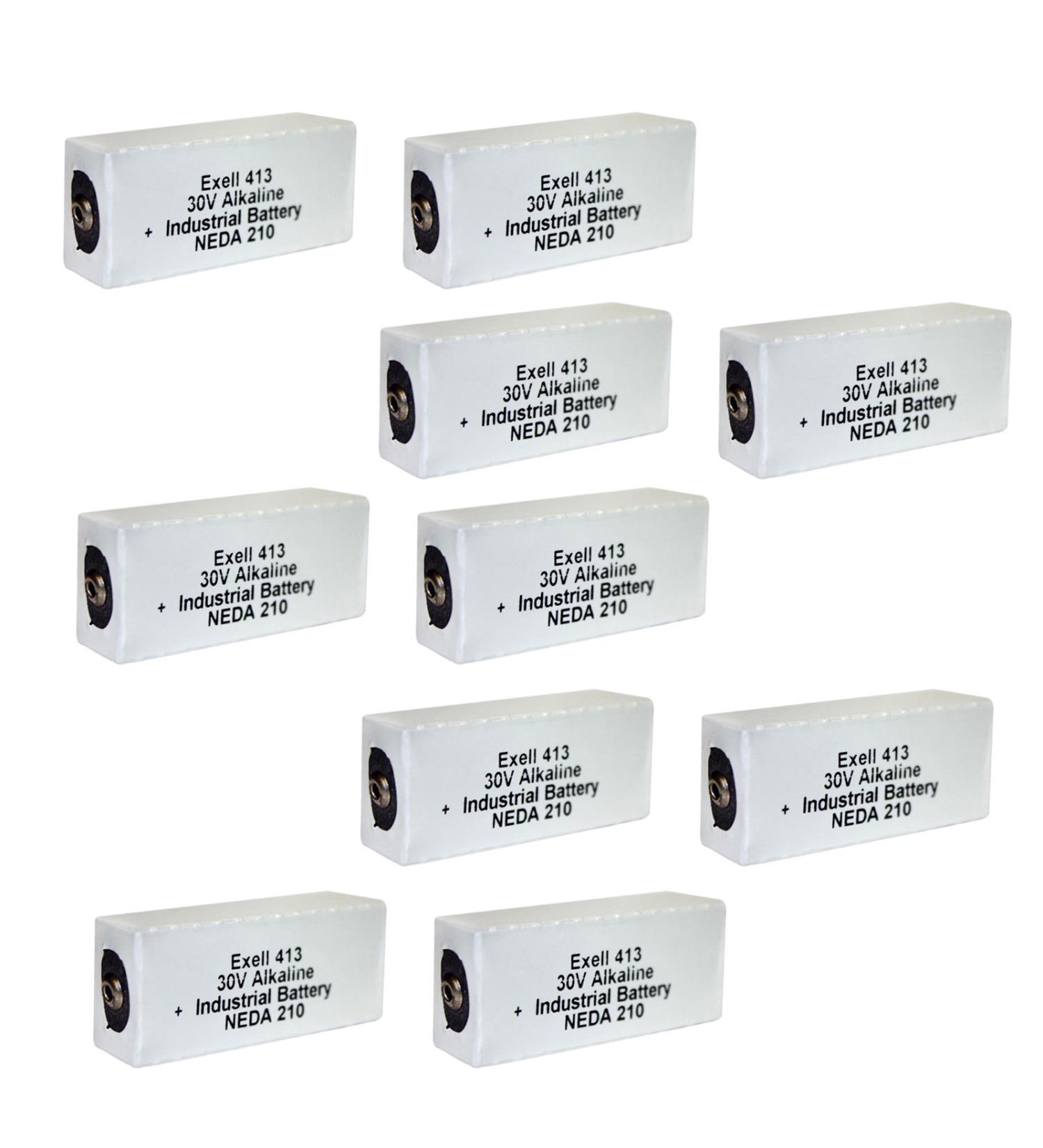 10x Exell Battery 413A 30V NEDA 210 Alkaline Battery Fits Replaces Gooch & Housego OL Series 730-Ge Detector VOM's Triplett 630 20F20 210 413A 523 8123 A413 B123 BA 305/U BLR-123 BLR123