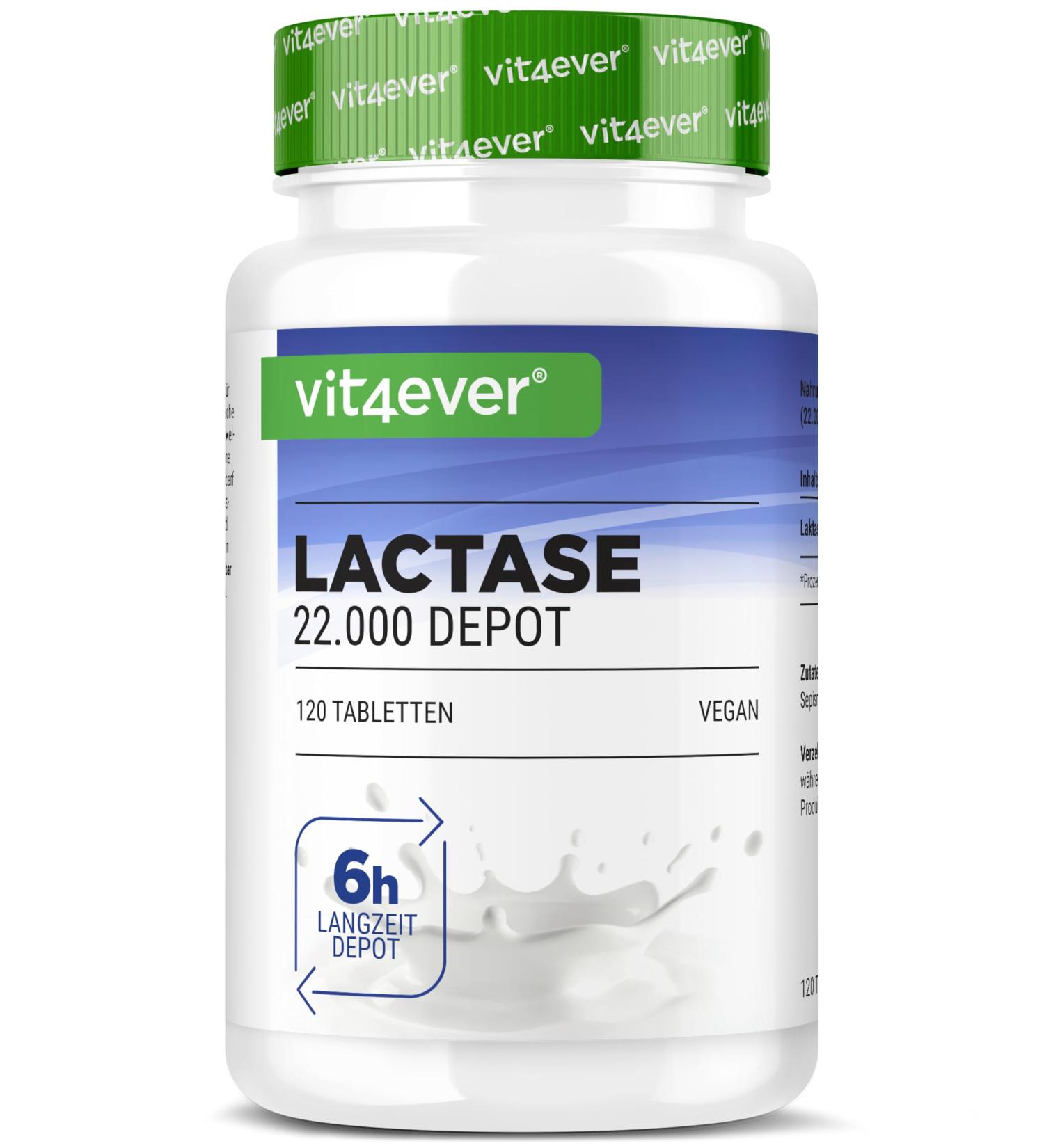 Lactase 22 000 Depot-120 extended-release tablets (Sepismart Slow Release)-High dosed with 22 000 FCC-In case of lactose intolerance+milk intolerance-No undesirable additives - Buy Online on GoSupps.com