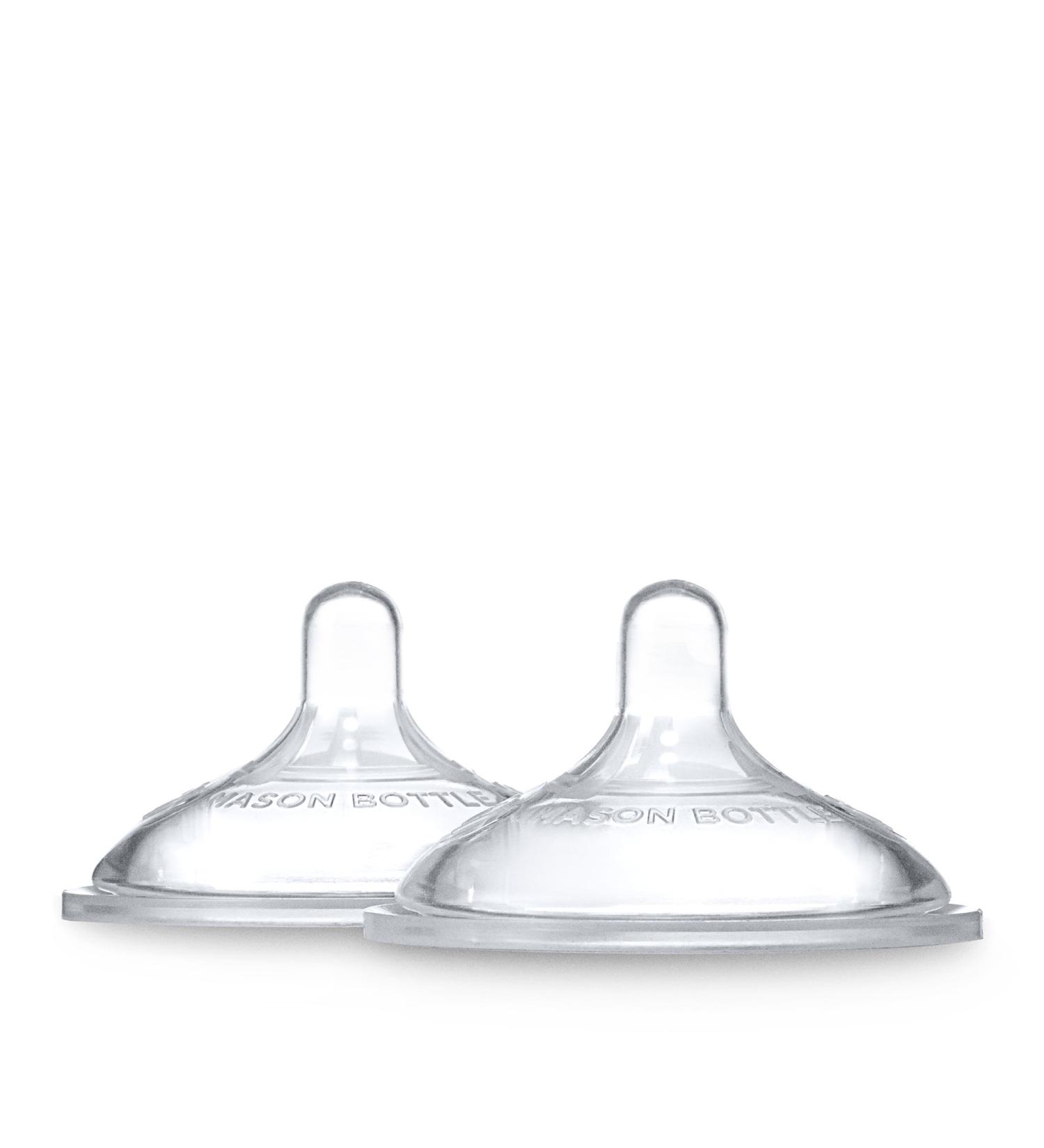 Silicone Nipples for Mason Bottle - Flexible Flow, BPA-Free, Made in USA (2 Pack) - Buy Online on GoSupps.com