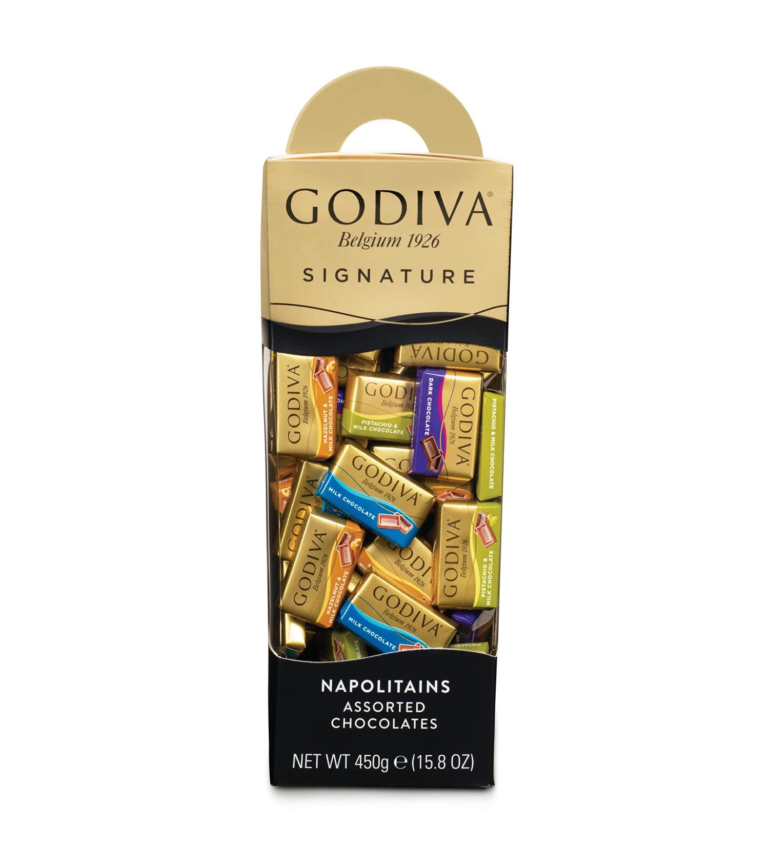 Buy Godiva Signature Tower Napolitains - Luxury Milk & Dark Chocolate Pralines 450g | International Shipping - Buy Online on GoSupps.com