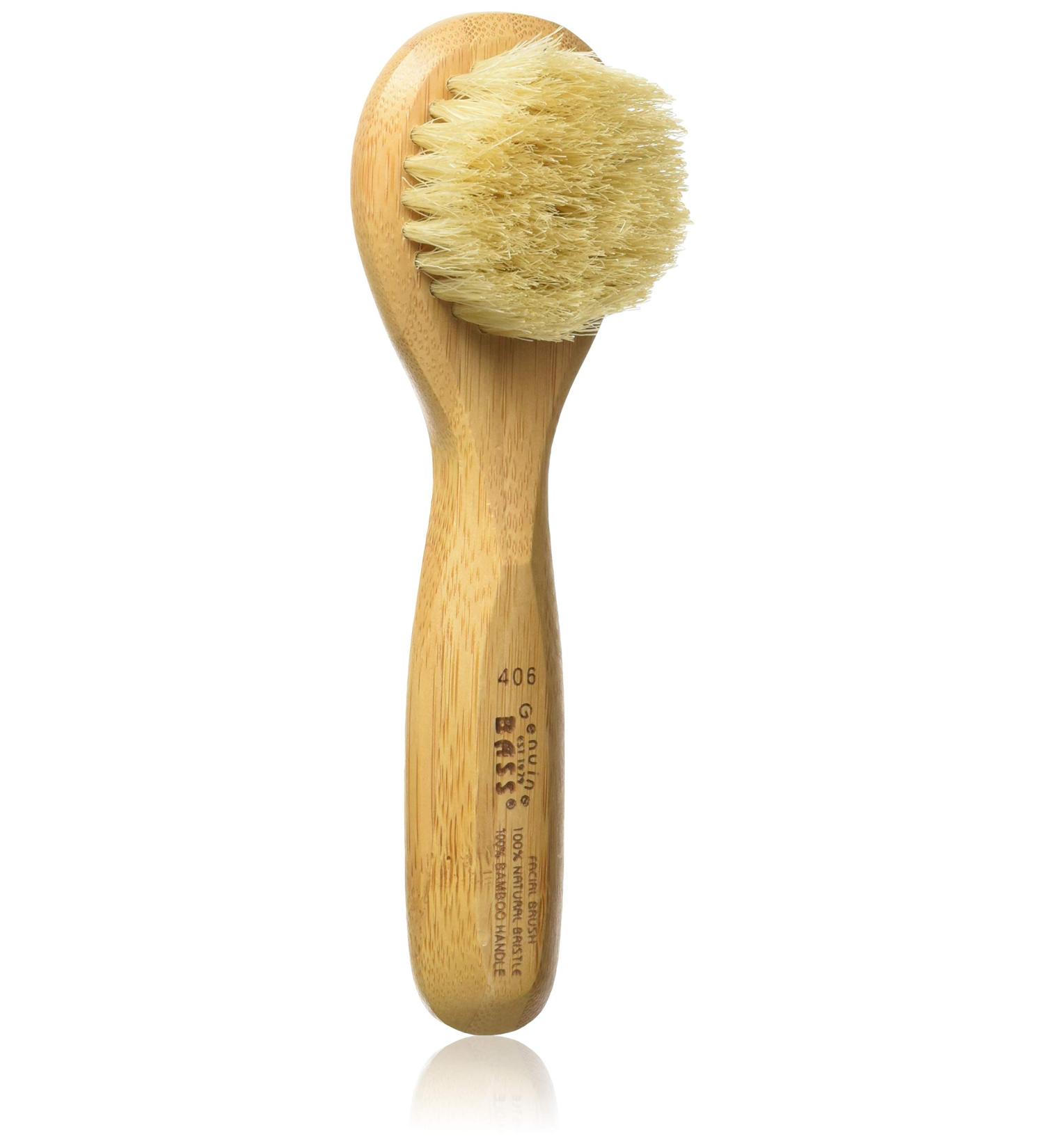 Natural Bristle Facial Cleansing Brush with Wood Handle â€“ Gentle & Effective Skincare - Buy Online on GoSupps.com