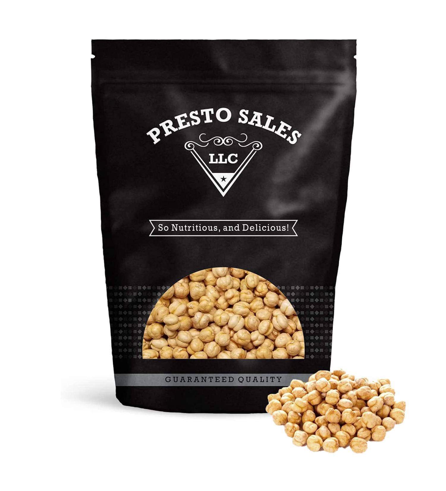 Premium Roasted Unsalted Chickpeas - 1 lb. Pouch Bag by Presto Sales LLC: Plant-Based Protein Snack, Energy Boost for All Ages - Buy Online on GoSupps.com