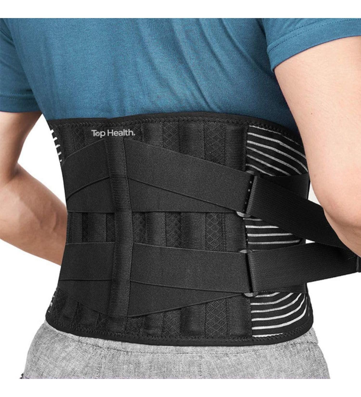 Back Support Belt - Adjustable Lumbar Brace for Sciatica Relief | X-Large Anti-Skid Design 6 Stays 16-Hole Air Mesh - Buy Online on GoSupps.com