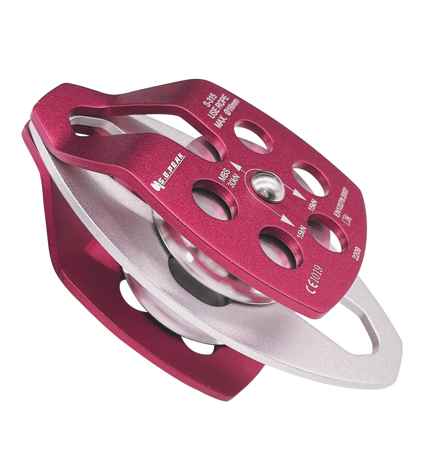 SEPEAK 30kN Large Rescue Climbing Pulley Double Sheave with Swing Plate CE Certified Portable Outdoor Safety Pulley for Backyard Zipline Climbing&Rock Lifting Fits Rope up to 16 mm/Holds Up to 6750lbs 30kN Red 1 - Buy Online on GoSupps.com