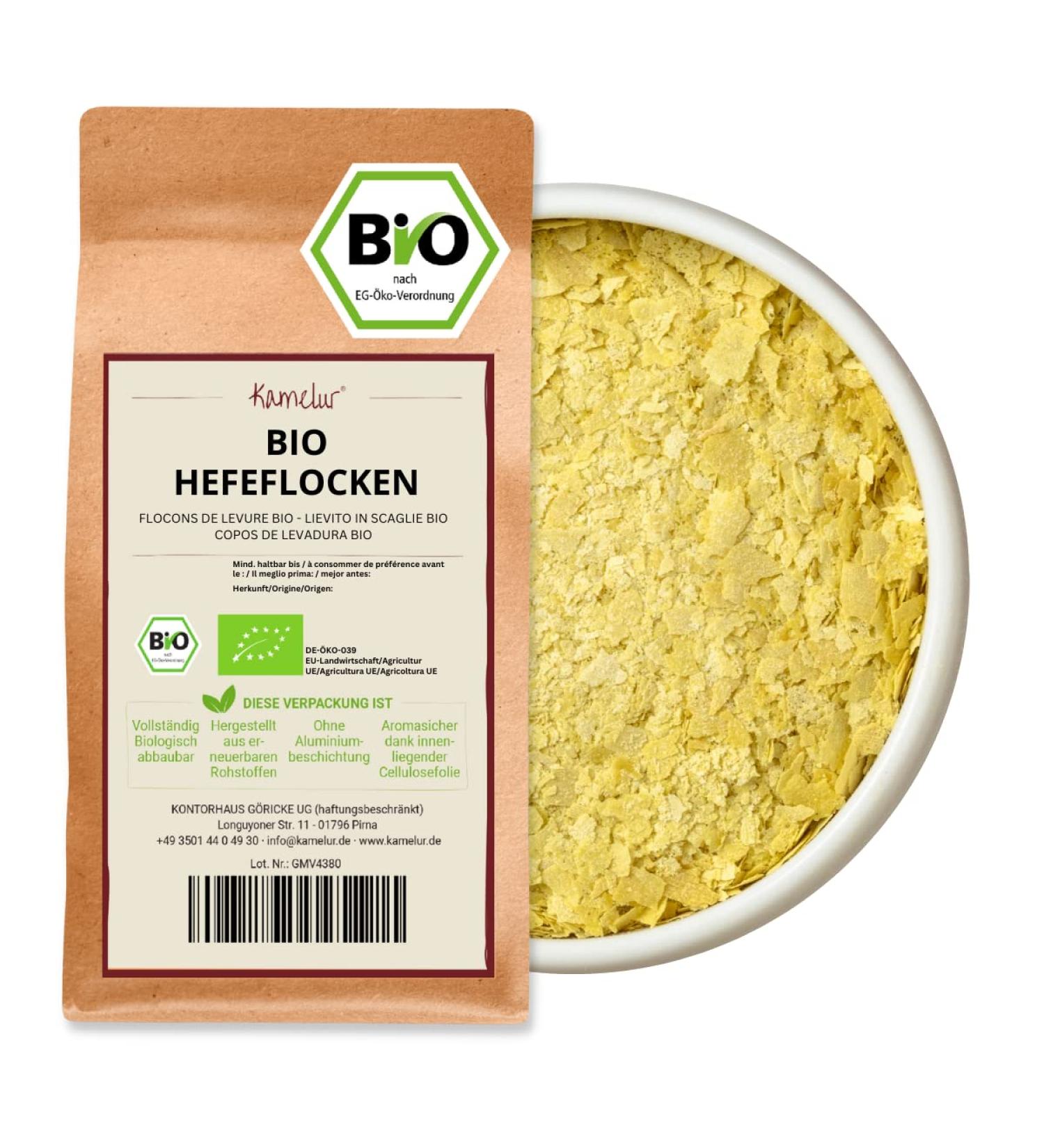 Kamelur 200g Bio Yeast Flakes Vegan Spices for Parmesan & Cheese Organic Beer Yeast Eco-Friendly Packaging - Buy Online on GoSupps.com