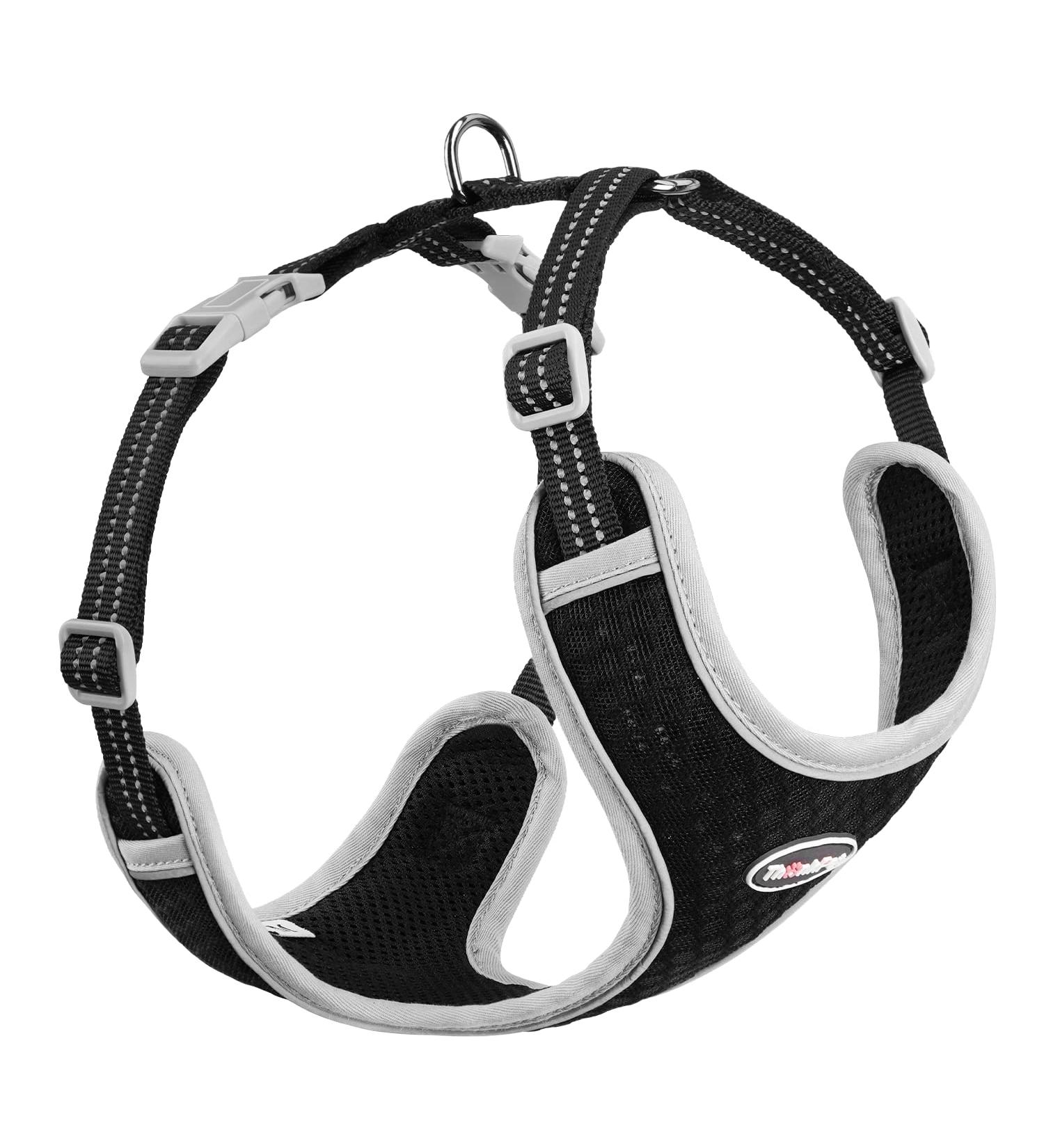 Thinkpet No-Pull Dog Harness | Breathable & Adjustable Soft Running Harness for Small Medium & Large Dogs | Padded Reflective Safety Harness (Black) - Buy Online on GoSupps.com