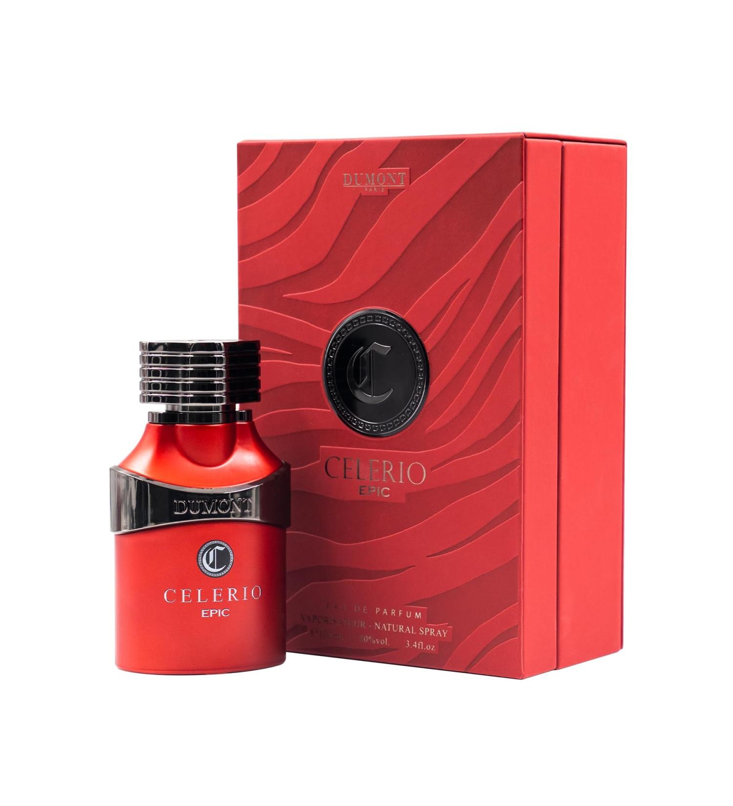 DUMONT Celerio Epic Eau De Perfume Men - Fragrance Of Lemon & Fresh Fruits - Celerio Perfum Unisex Suitable for Men & Women - Long Lasting Cologne Mist & Body Spray 3.4oz (RED 80% vol) - Buy Online on GoSupps.com