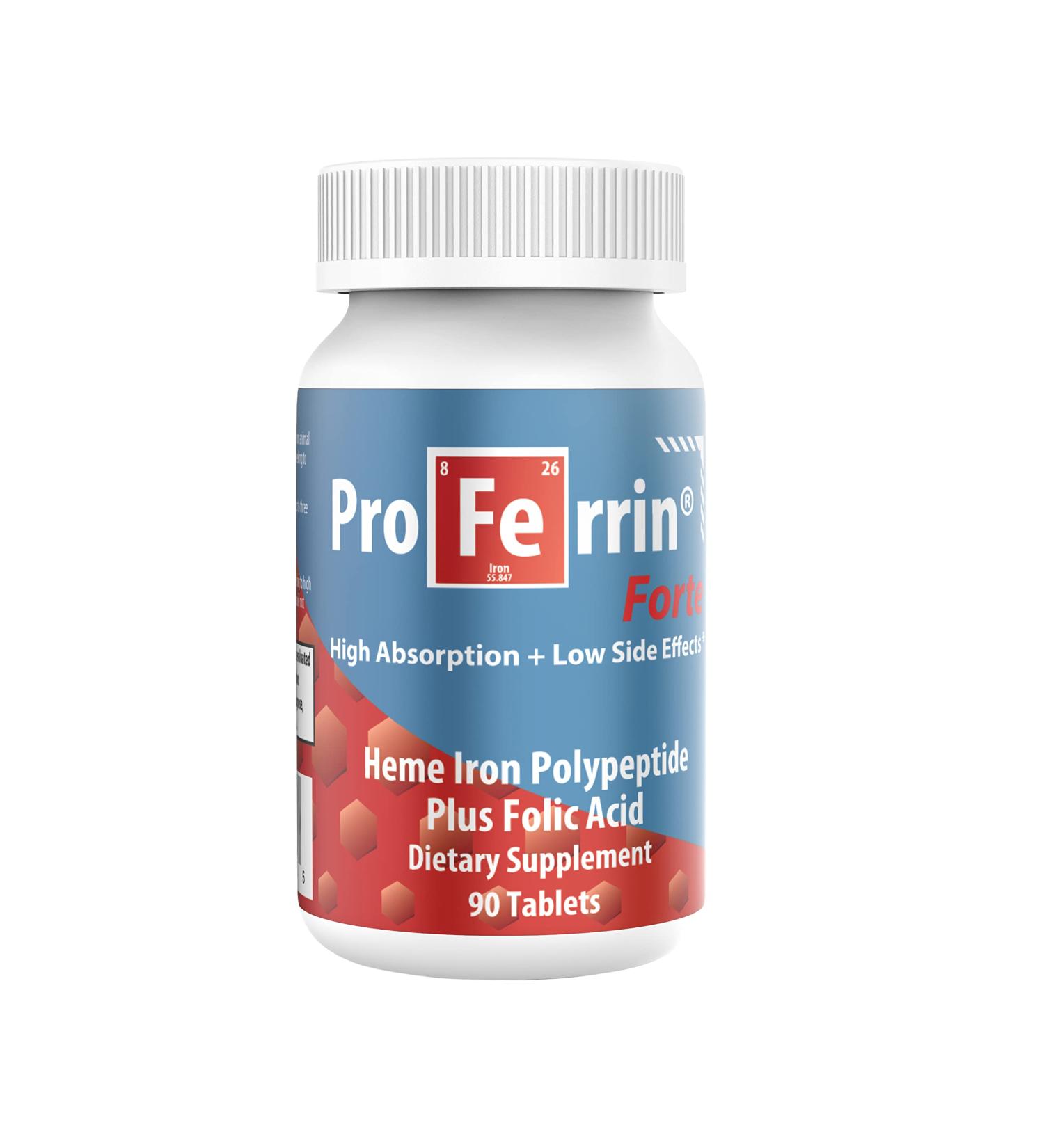Proferrin Forte Blue/Red Label 90 Count - Iron Supplement (Pack of 1) - Buy Online on GoSupps.com
