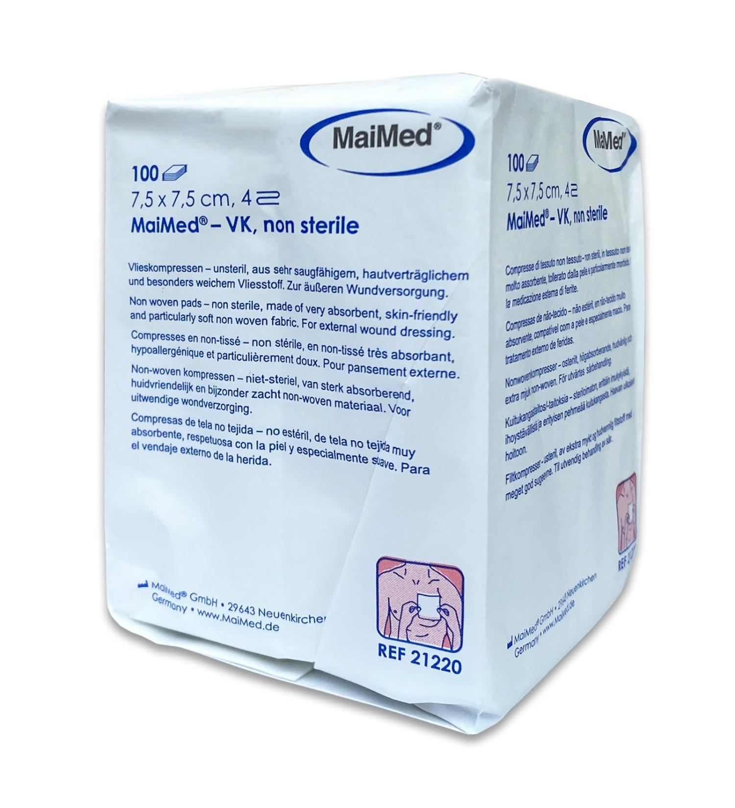 69care Fleece Compresses - 7.5x7.5 cm Sterile & Unsteril 100 Pcs - Non-Adhesive Wound Care Compresses for External Use - Buy Online on GoSupps.com