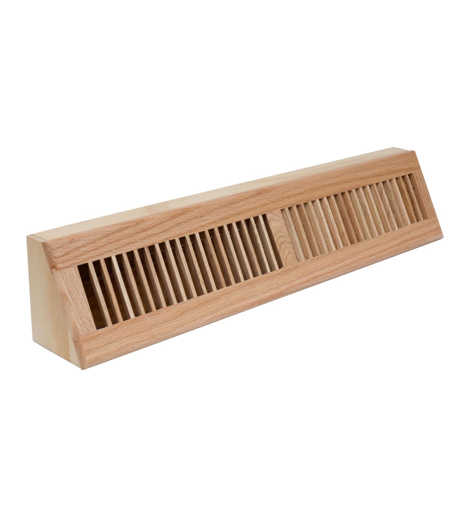 Handua 24" Wooden Corner Baseboard Register | Return Air Grille | Natural Red Oak Air Diffuser | Decorative Vent Cover for 24" Baseboard Space - Buy Online on GoSupps.com