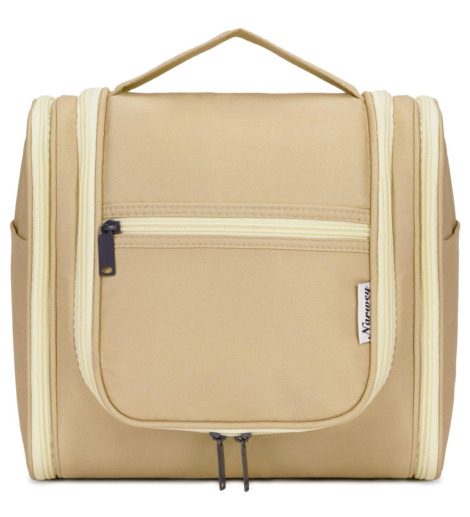 Brown Large Travel Hanging Toiletry Bag - Women's Cosmetic Organizer - Buy Online on GoSupps.com