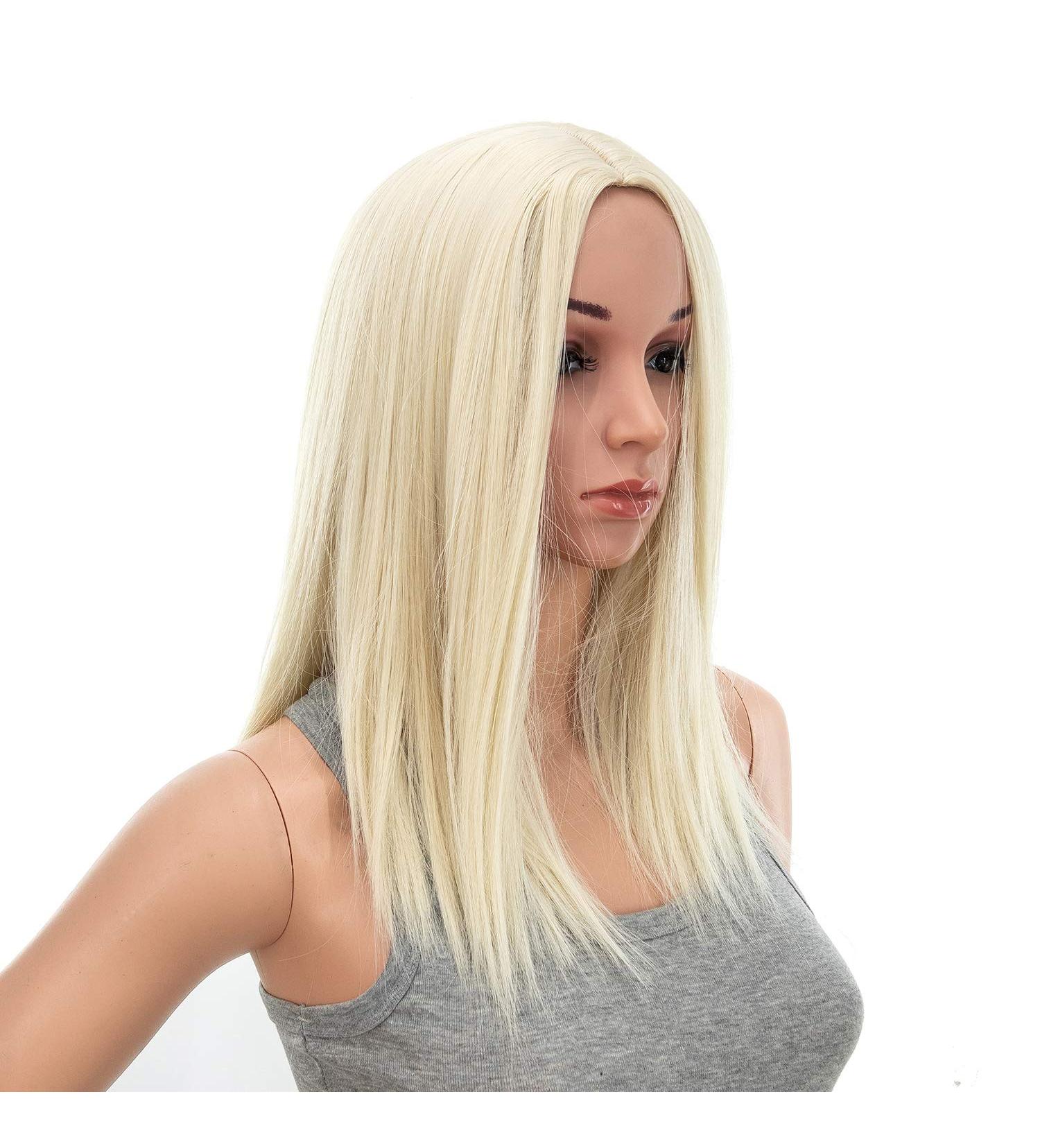 SWACC 14 Short Straight Synthetic Hair Wig with Wig Cap in Platinum Blonde - Buy Online on GoSupps.com