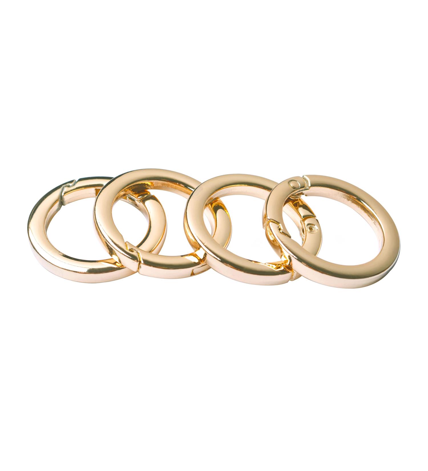 Bobeey Round Carabiner Metal Spring Key Ring Set - 4pcs, Light Gold, 1 1/2 (38mm) - Spring Snap Hooks Clip for Purses - BBC40 - Buy Online on GoSupps.com