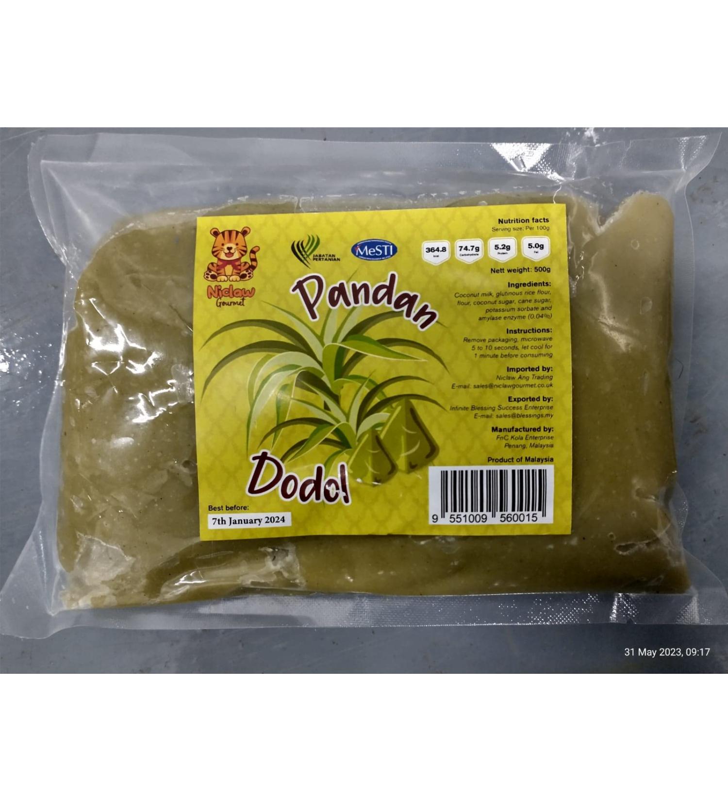 Pandan Dodol Brick 500g each (Pandan Palm Sugar Glutinous Rice Sweet) Halal bb 8th Mar 2025