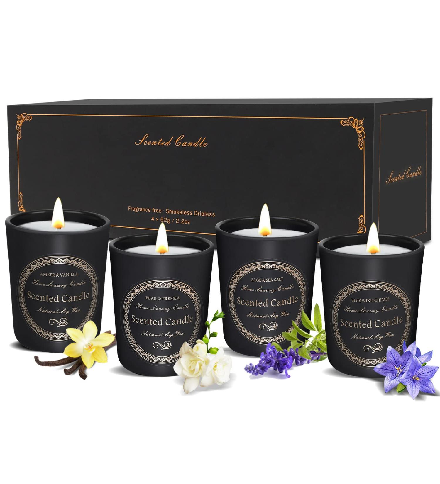 Vezmoc 4 Pack Fragrance Candle Gift Set | Natural Soy Wax Candles for Valentine's Day | Stress Relief & Sleep | Perfect Gift Ideas for Women - Buy Online on GoSupps.com