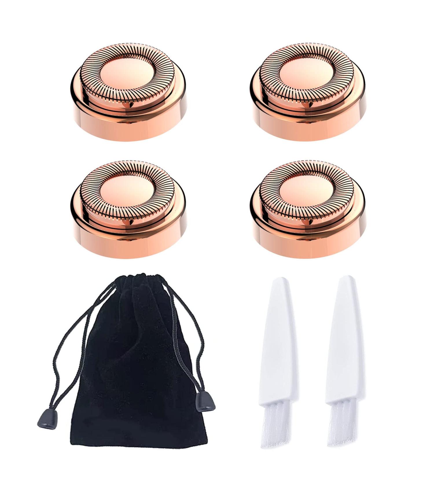 Finishing Touch Flawless Facial Hair Removal Tool Replacement Heads - 4PCS Shaver Head + Velvet Bag & Brush - Compatible for Women - Buy Online on GoSupps.com