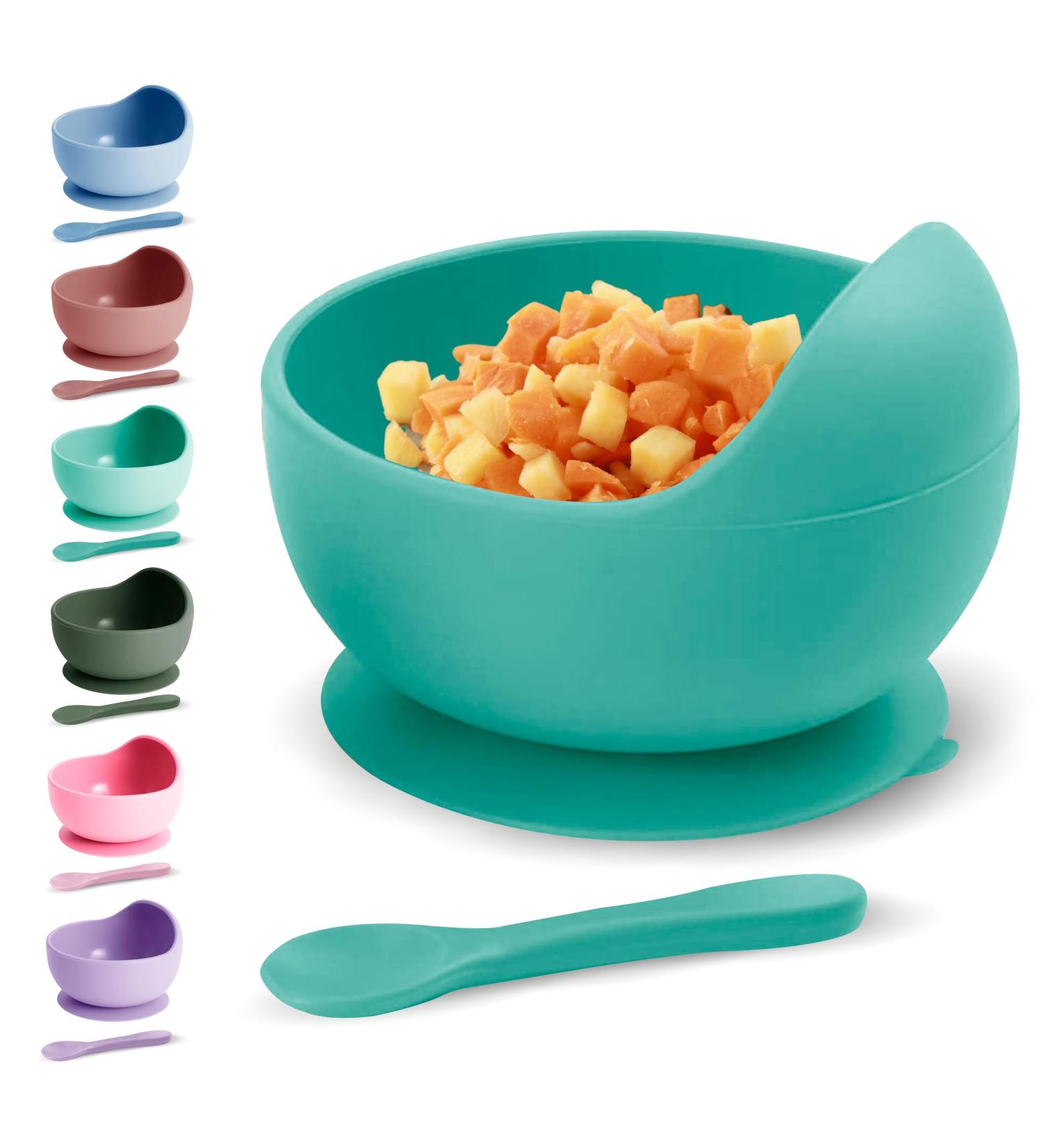 Xabono Baby Plates with Suction | BPA-Free, Easy-to-Wash Bowls & Silicone Spoon | Mint | SBBUK2022 - Buy Online on GoSupps.com