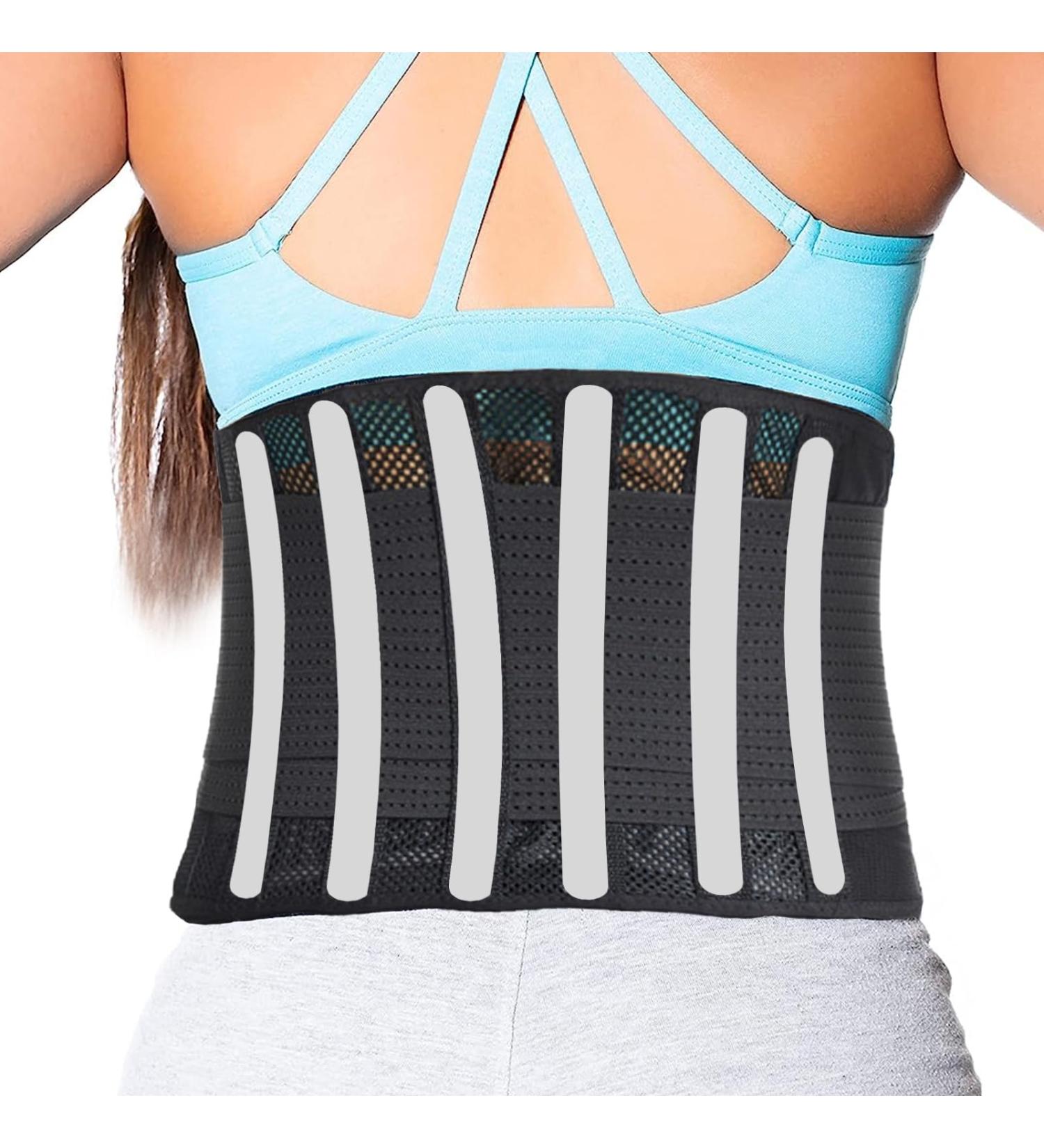 EKSMA Back Support Belt - Breathable Waist Lumbar Lower Back Brace Light Thin Orthopedic Rigid Adjustable Brace Dual Adjustable Straps(M) - Buy Online on GoSupps.com