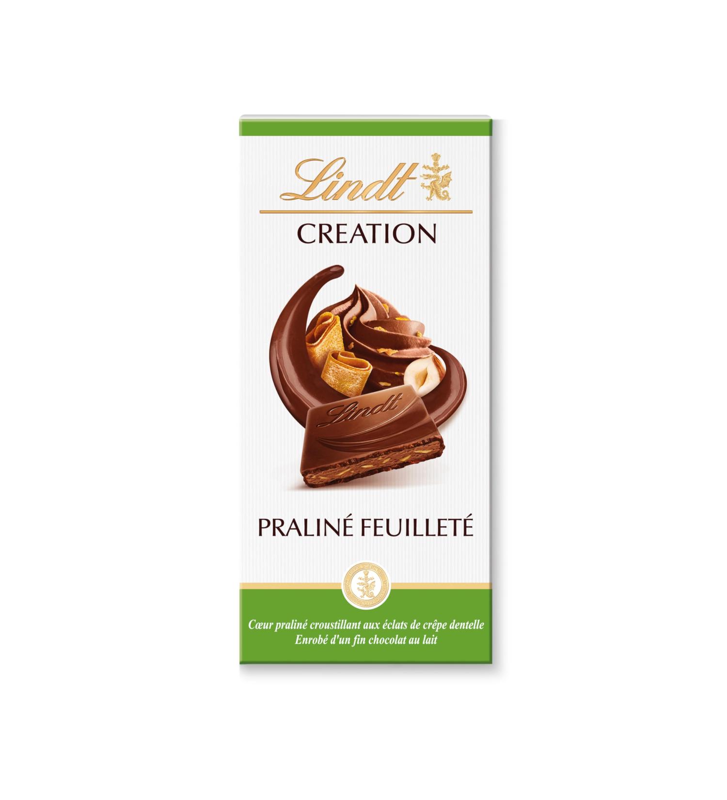 Lindt Creation Milk Chocolate Puff Praline Tablet 150 g - Buy Online on GoSupps.com