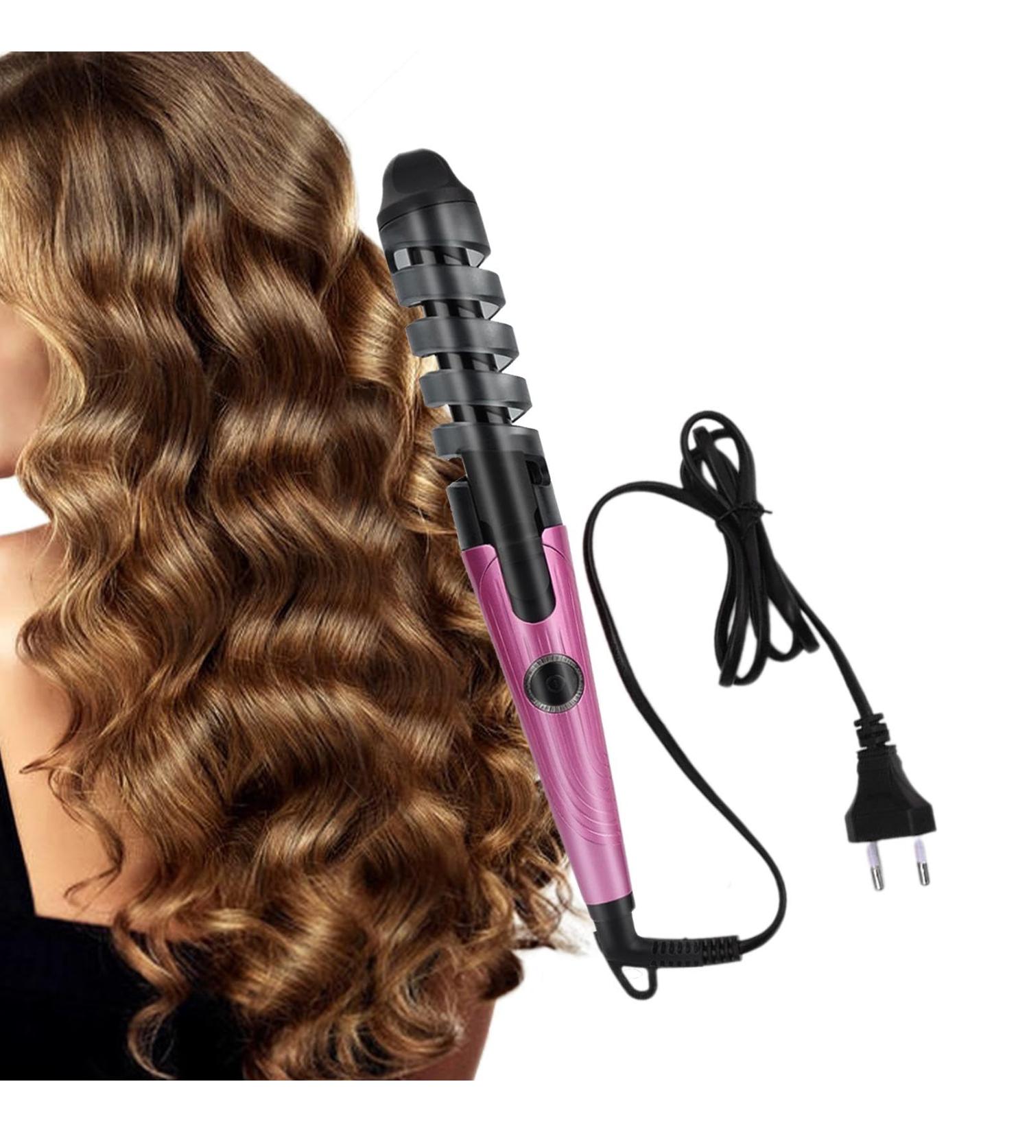 Automatic Curling Iron - Hair Curler for Women Curling Wand Hair Straightener and Curler 2 in 1 Curling Iron Hair Curler Wand for Travel Pink US - Buy Online on GoSupps.com