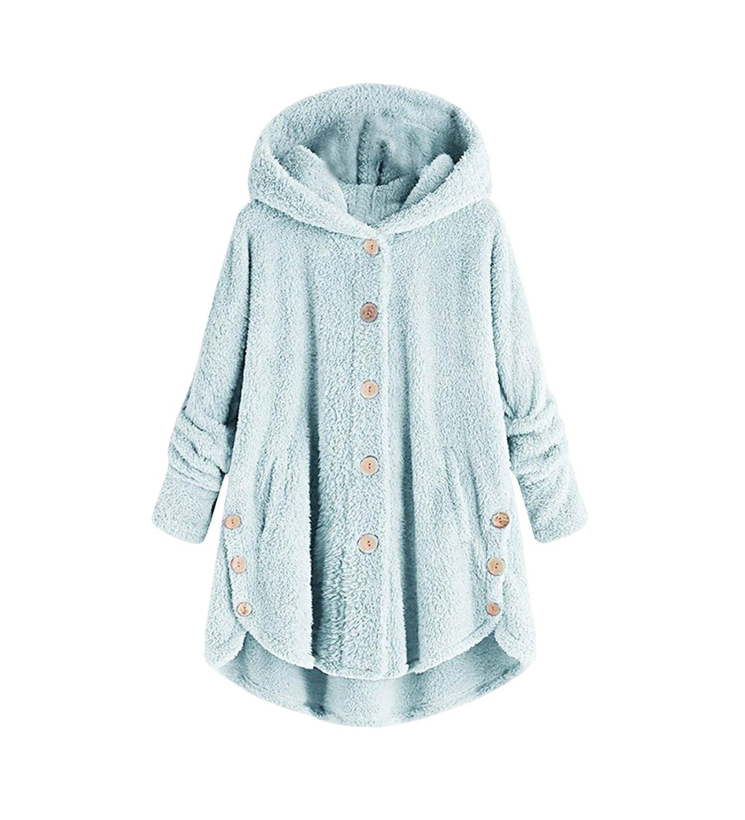 Shop Hanxiulin Oversized Plush Hoodie Jacket - Stylish Winter Coat for Women | Available in Multiple Colors - Buy Online on GoSupps.com