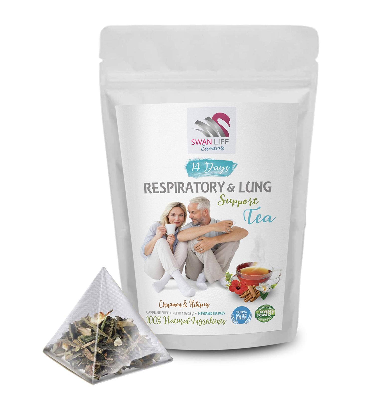 immune support tea - RESPIRATORY AND LUNG SUPPORT TEA 14 Days - organic hibiscus tea bags Eucalyptus tea organic peppermint tea bags organic lung health tea bag with Cinnamon - 1 Pack 14 bags - Buy Online on GoSupps.com