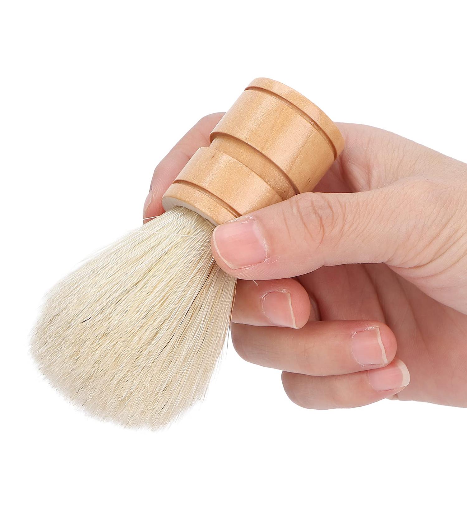 Travel Razor Brush for Men - Soft Hair Brush with Wooden Handle for Facial Cleansing & Foam - Perfect Salon Gifts for Home & Travel - Buy Online on GoSupps.com
